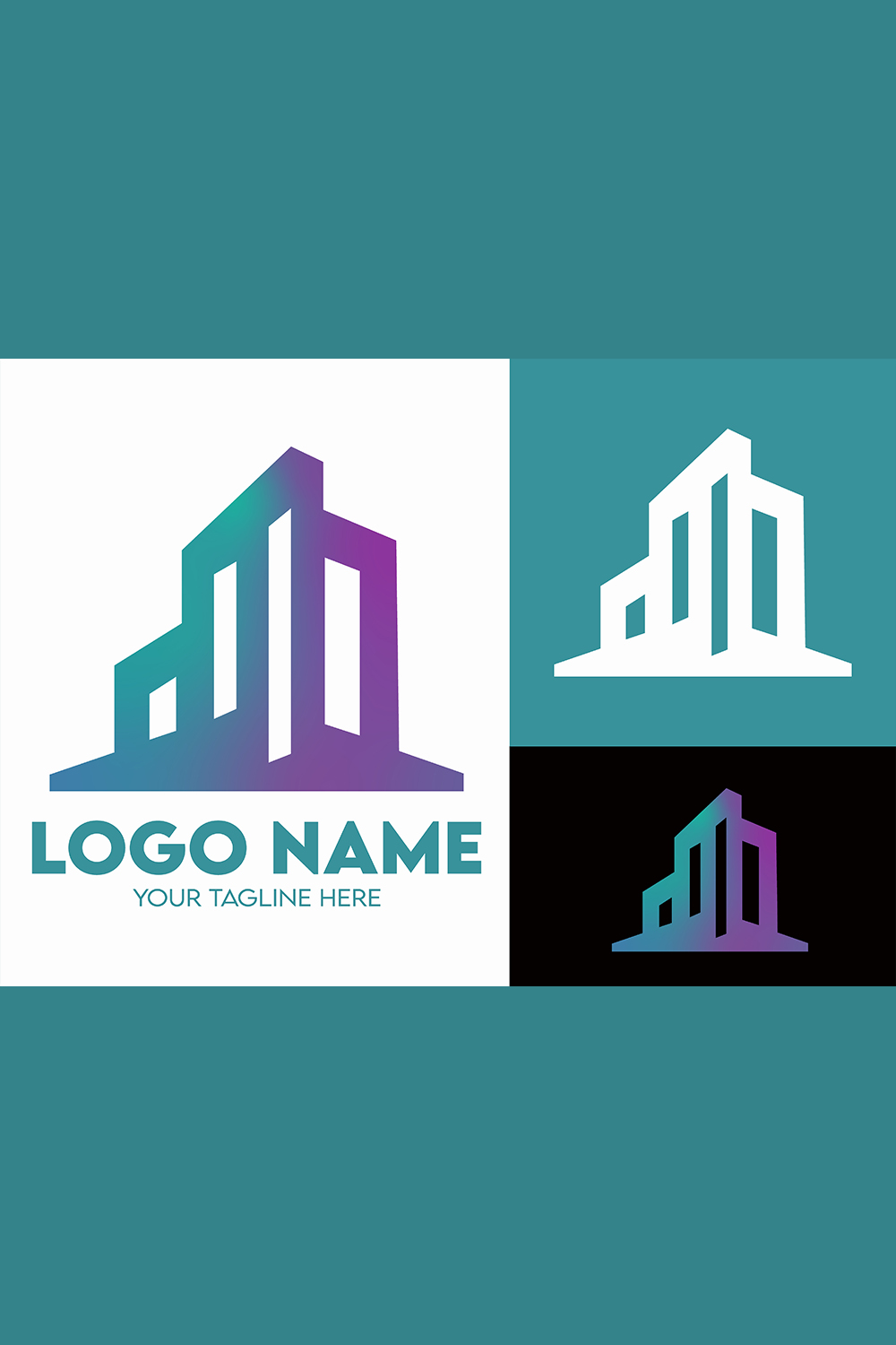 Modern Minimalist Security Company Start-up Logo Design for Businesses With Shield Lock Sign, Professional Creative Monogram For Security Start-up Colorful Gradient Logo Design for Brands Companies pinterest preview image.