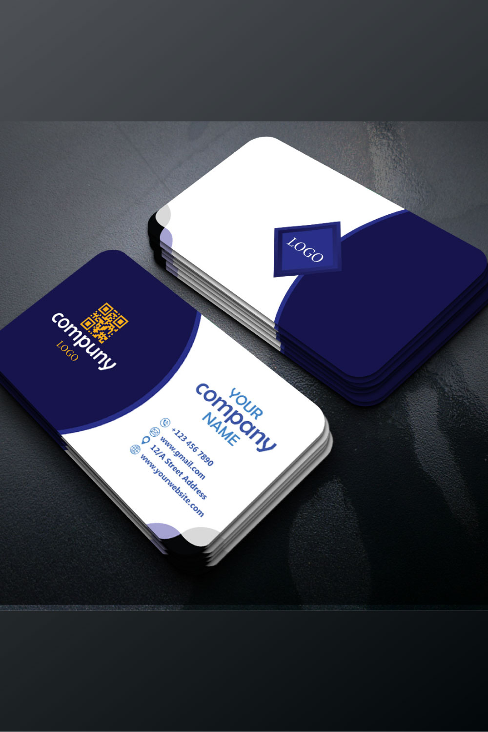 Corporate Business Card Template Design pinterest preview image.