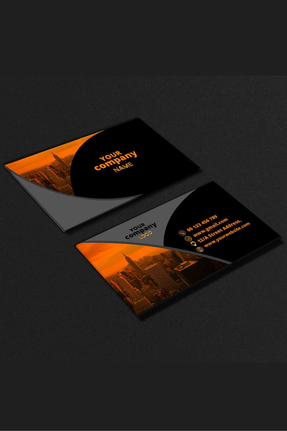 Corporate Business Card Template Design pinterest preview image.