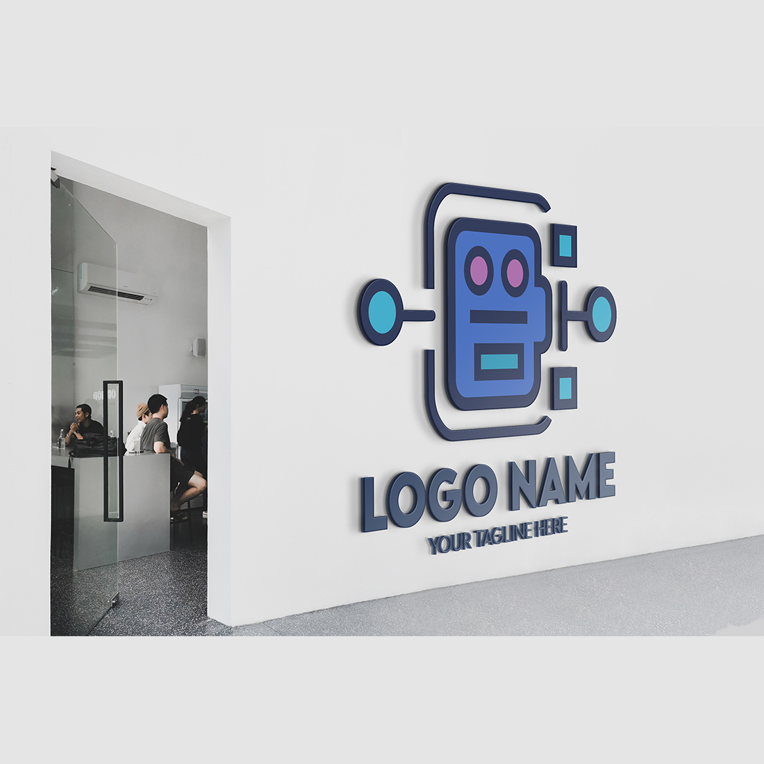 Modern Minimalist Tech Start-up Logo Design for Businesses With AI Chipset Sign, Professional Creative Artificial Intelligence Start-up Luxury Elegant Gradient Monogram Logo Design for Brands Companies preview image.