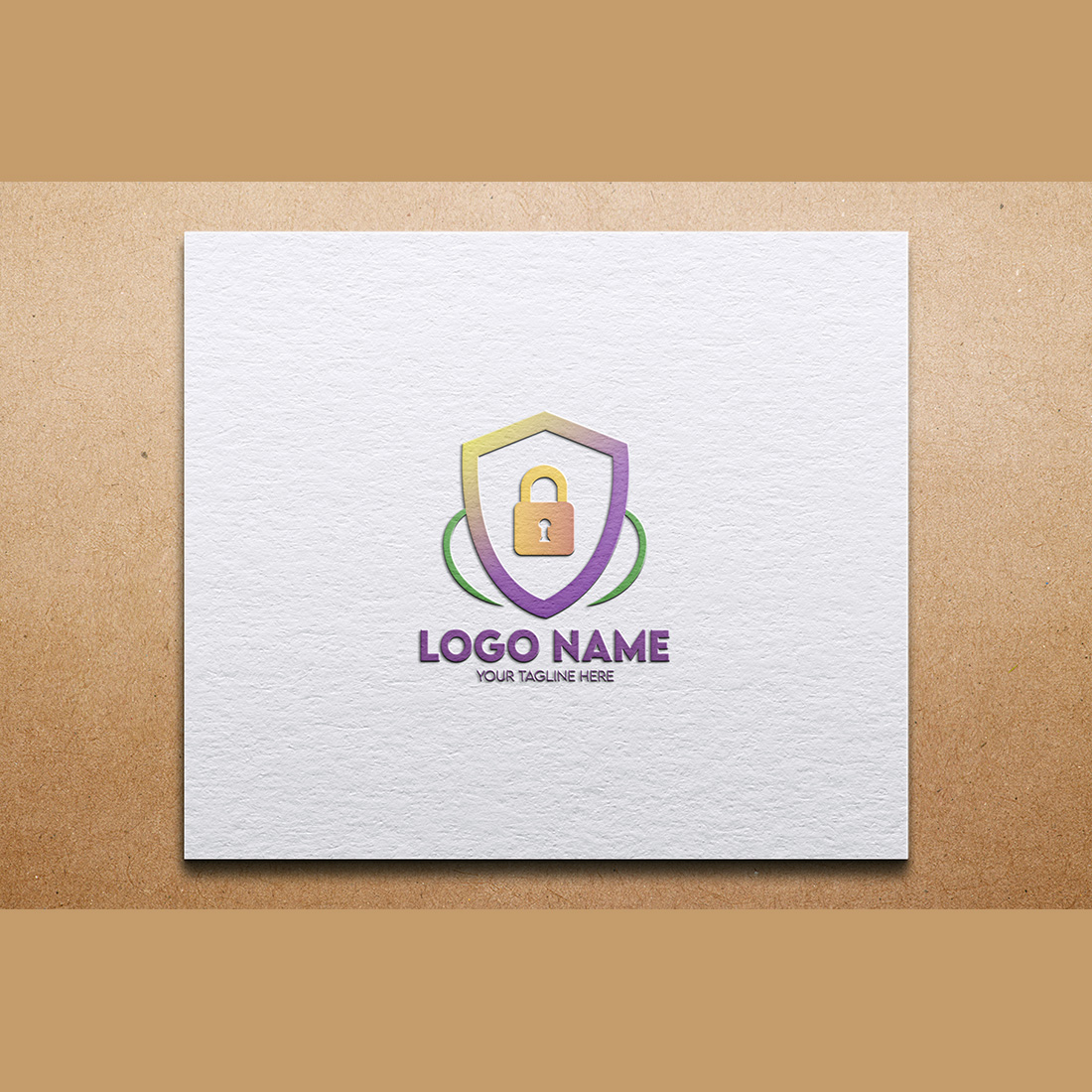 Modern Minimalist Security Company Start-up Logo Design for Businesses With Shield Lock Sign, Professional Creative Monogram For Security Start-up Colorful Gradient Logo Design for Brands Companies preview image.