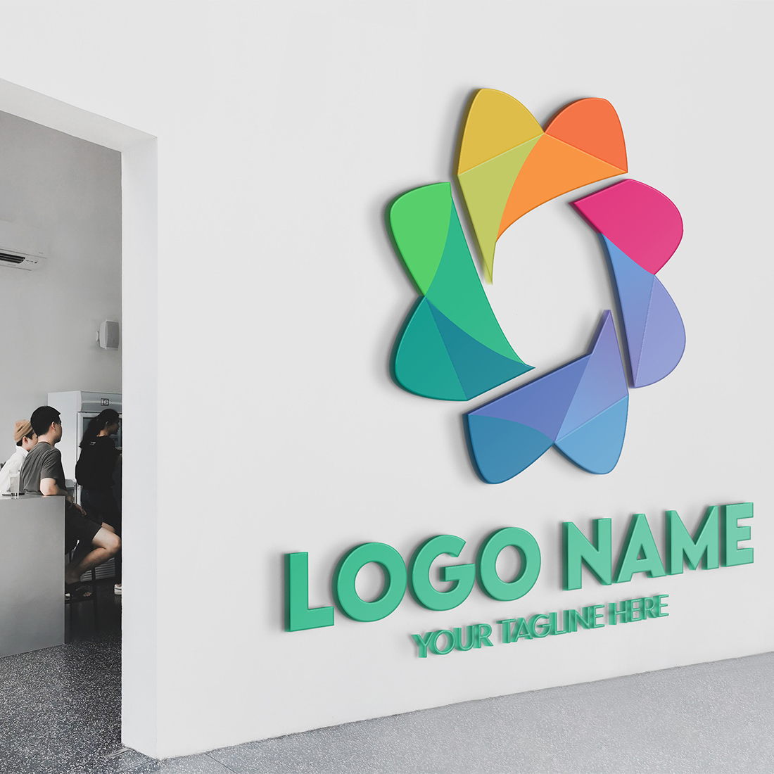 Modern Minimalist Tech Start-up Logo Design for Businesses With AI Chipset Sign, Professional Creative Artificial Intelligence Start-up Luxury Elegant Gradient Monogram Logo Design for Brands Companies preview image.