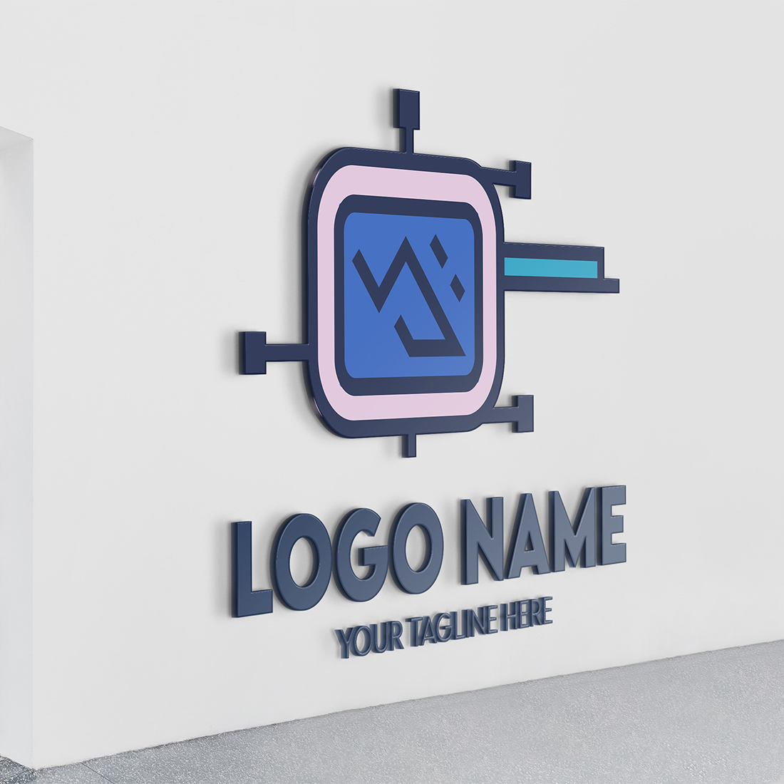 Modern Minimalist Tech Start-up Logo Design for Businesses With AI Chipset Sign, Professional Creative Artificial Intelligence Start-up Luxury Elegant Gradient Monogram Logo Design for Brands Companies preview image.