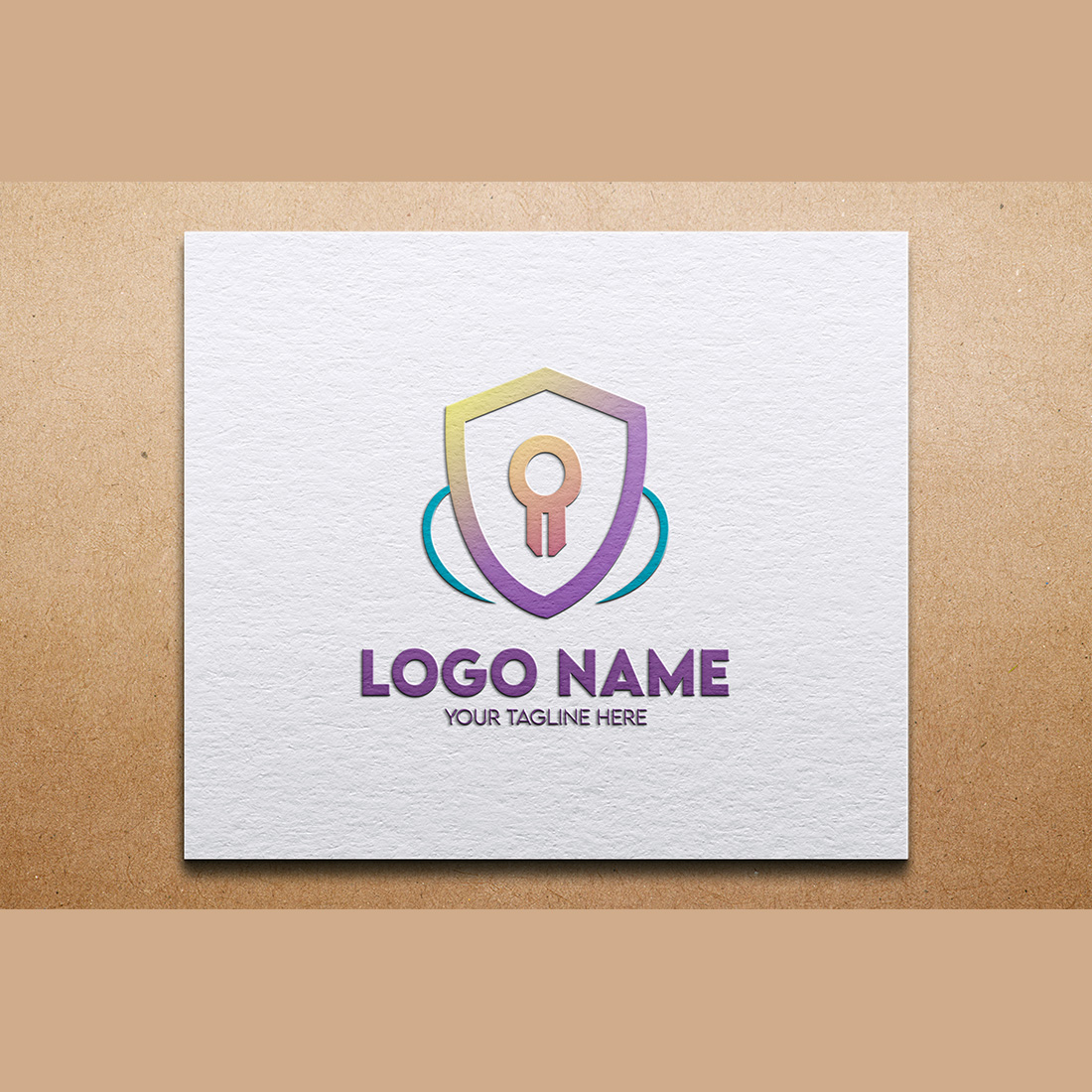 Modern Minimalist Security Company Start-up Logo Design for Businesses With Shield Lock Sign, Professional Creative Monogram For Security Start-up Colorful Gradient Logo Design for Brands Companies preview image.