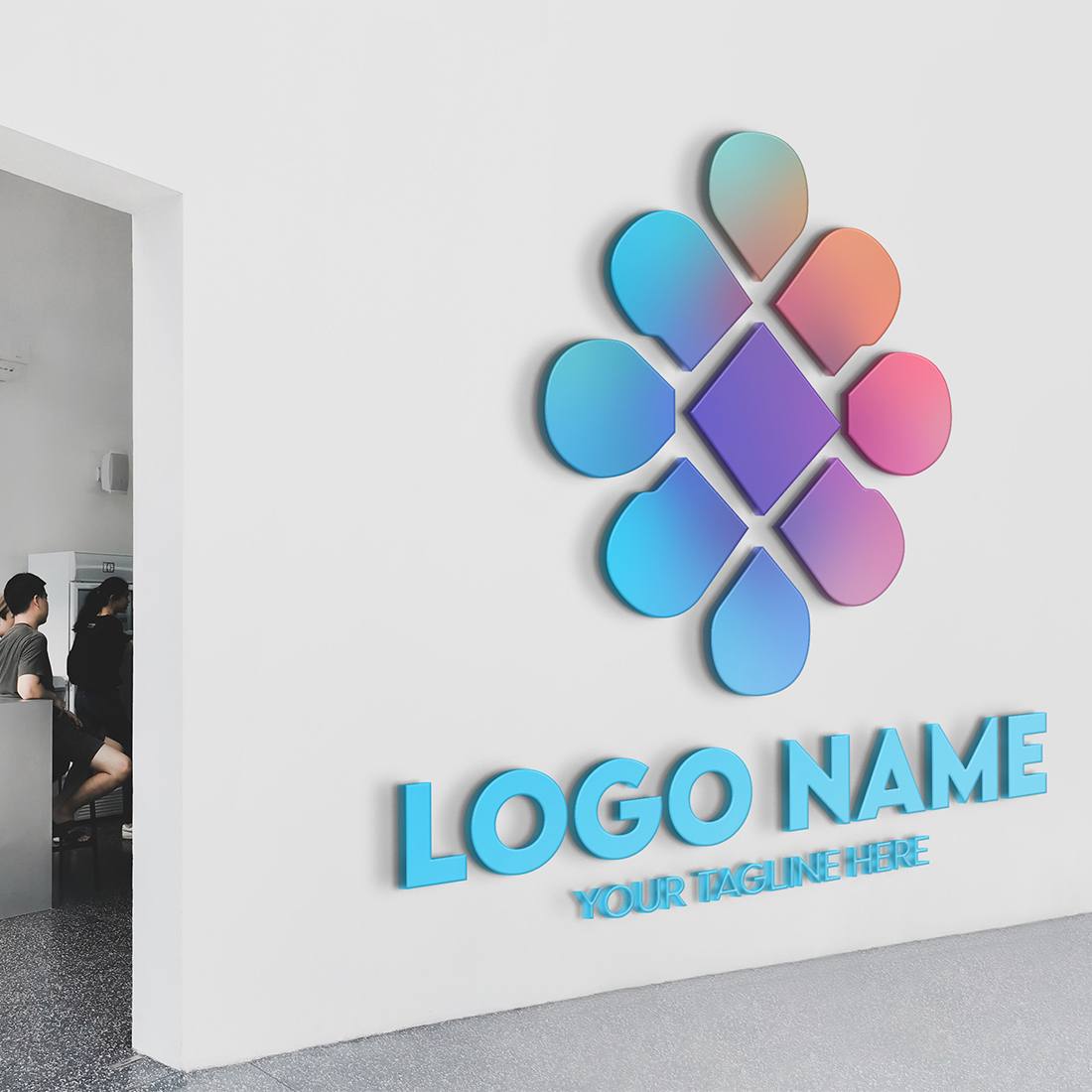 Modern Minimalist Tech Start-up Logo Design for Businesses With AI Chipset Sign, Professional Creative Artificial Intelligence Start-up Luxury Elegant Gradient Monogram Logo Design for Brands Companies preview image.