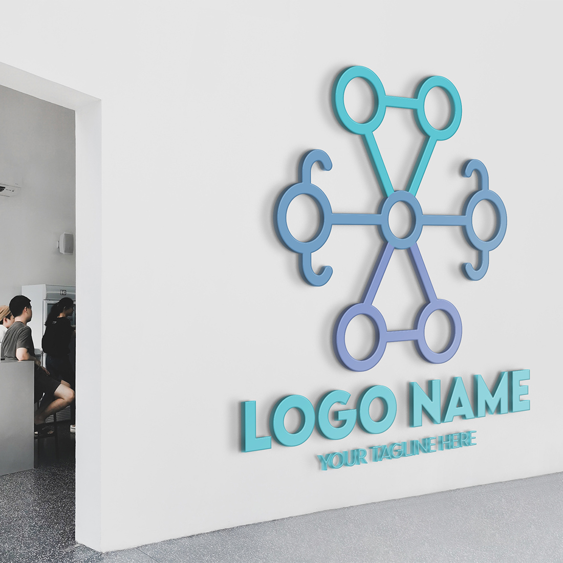 Modern Minimalist Tech Start-up Logo Design for Businesses With AI Chipset Sign, Professional Creative Artificial Intelligence Start-up Luxury Elegant Gradient Monogram Logo Design for Brands Companies preview image.