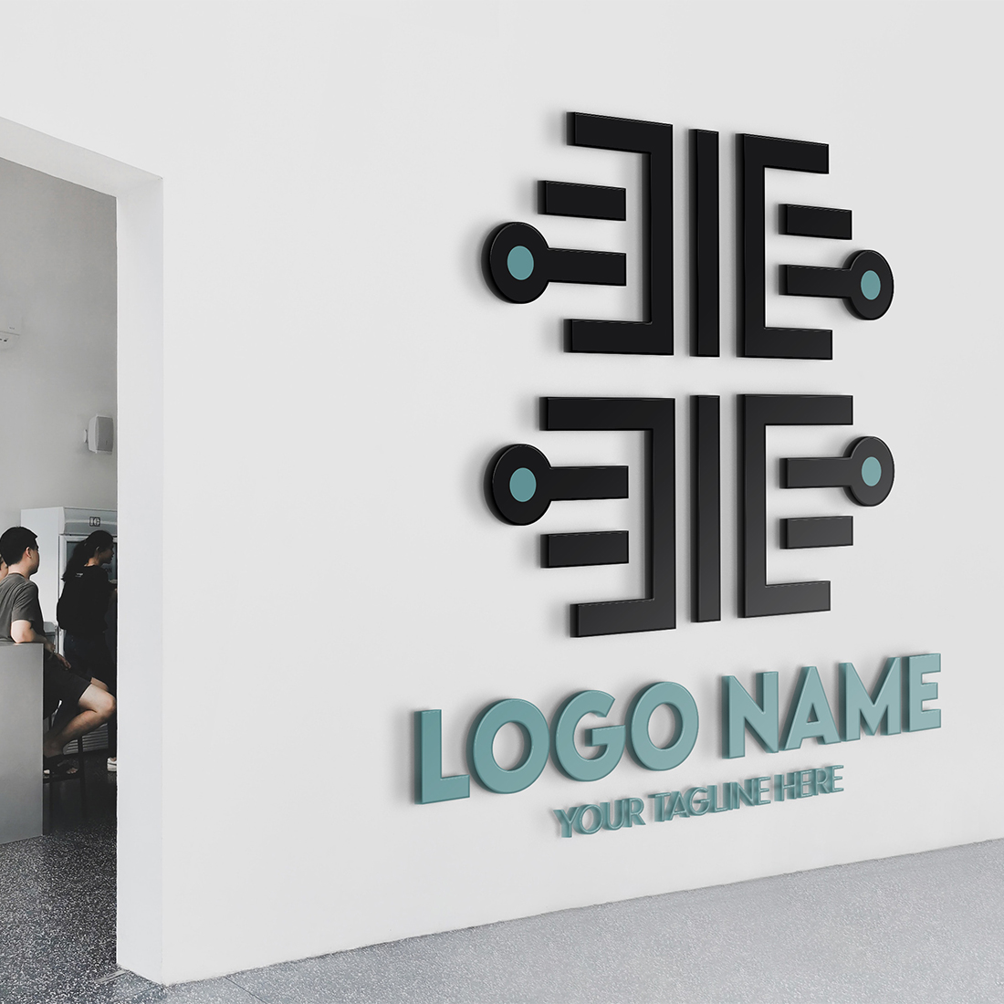 Modern Minimalist Tech Start-up Logo Design for Businesses With AI Chipset Sign, Professional Creative Artificial Intelligence Start-up Luxury Elegant Gradient Monogram Logo Design for Brands Companies preview image.