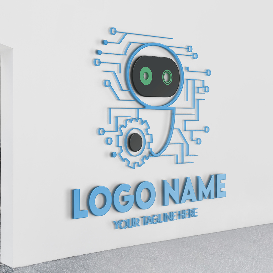 Modern Minimalist Tech Start-up Logo Design for Businesses With AI Chipset Sign, Professional Creative Artificial Intelligence Start-up Luxury Elegant Gradient Monogram Logo Design for Brands Companies preview image.