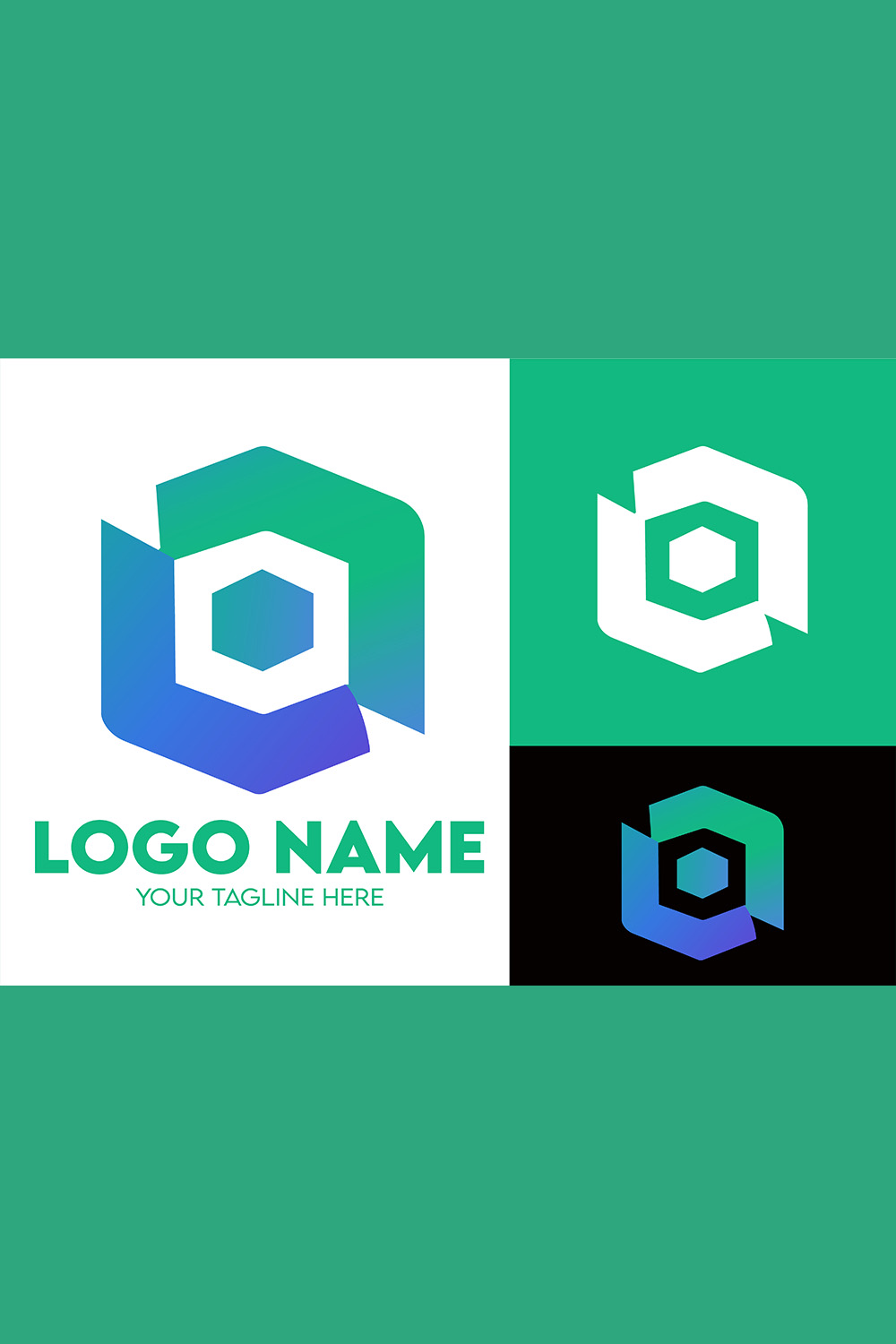 Modern Minimalist Tech Start-up Logo Design for Businesses With AI Chipset Sign, Professional Creative Artificial Intelligence Start-up Luxury Elegant Gradient Monogram Logo Design for Brands Companie pinterest preview image.