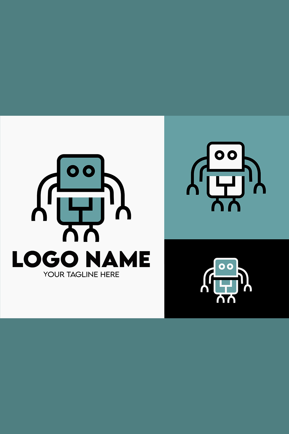 Modern Minimalist Tech Start-up Logo Design for Businesses With AI Chipset Sign, Professional Creative Artificial Intelligence Start-up Luxury Elegant Gradient Monogram Logo Design for Brands Companies pinterest preview image.