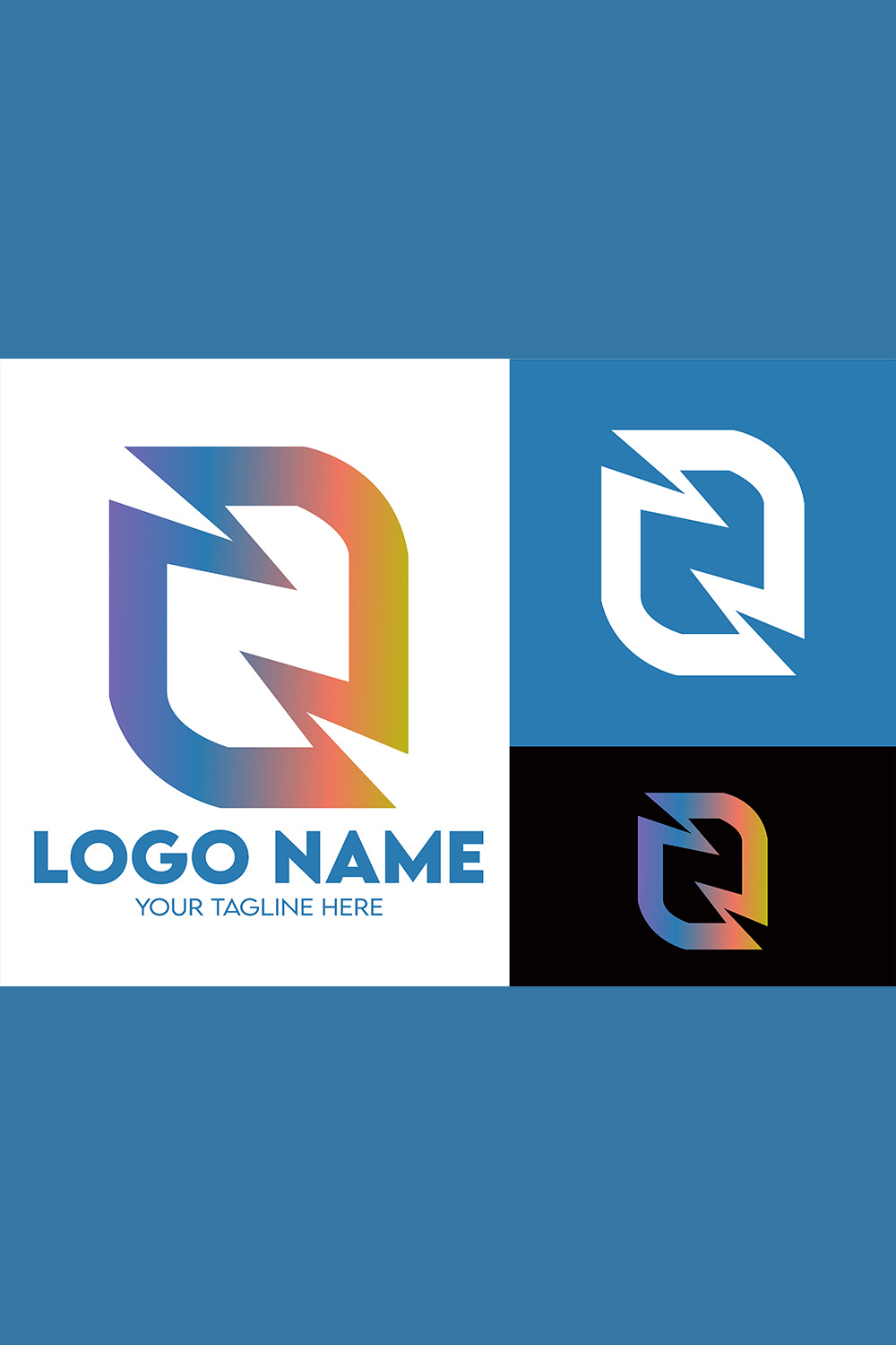 Modern Minimalist Tech Start-up Logo Design for Businesses With AI Chipset Sign, Professional Creative Artificial Intelligence Start-up Luxury Elegant Gradient Monogram Logo Design for Brands Companie pinterest preview image.