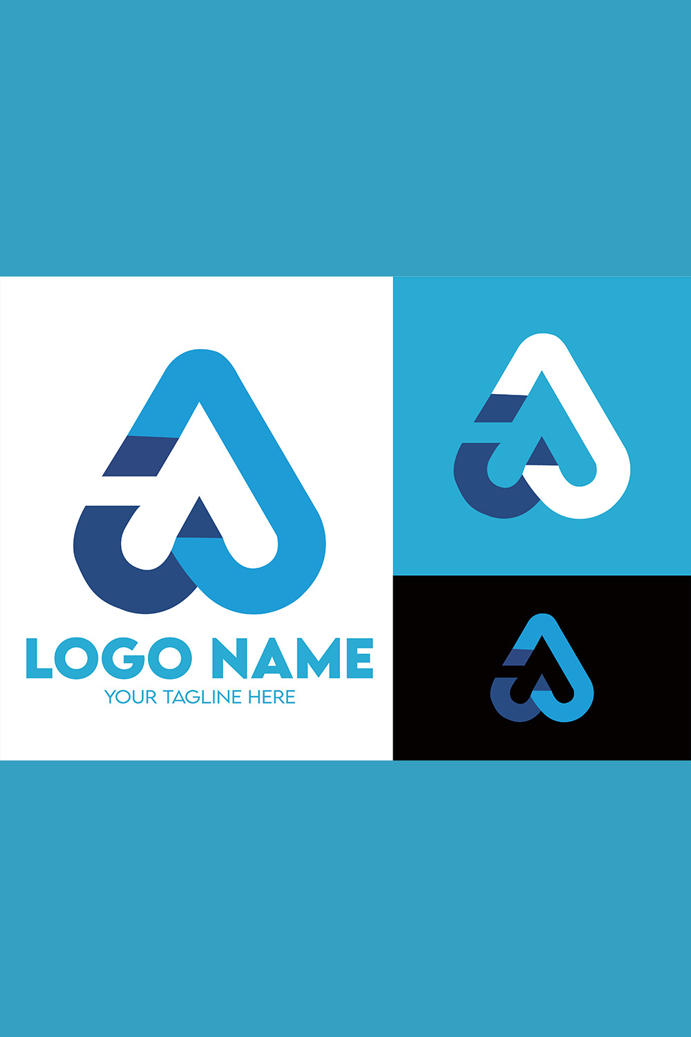 Modern Minimalist Tech Start-up Logo Design for Businesses With AI Chipset Sign, Professional Creative Artificial Intelligence Start-up Luxury Elegant Gradient Monogram Logo Design for Brands Companies pinterest preview image.