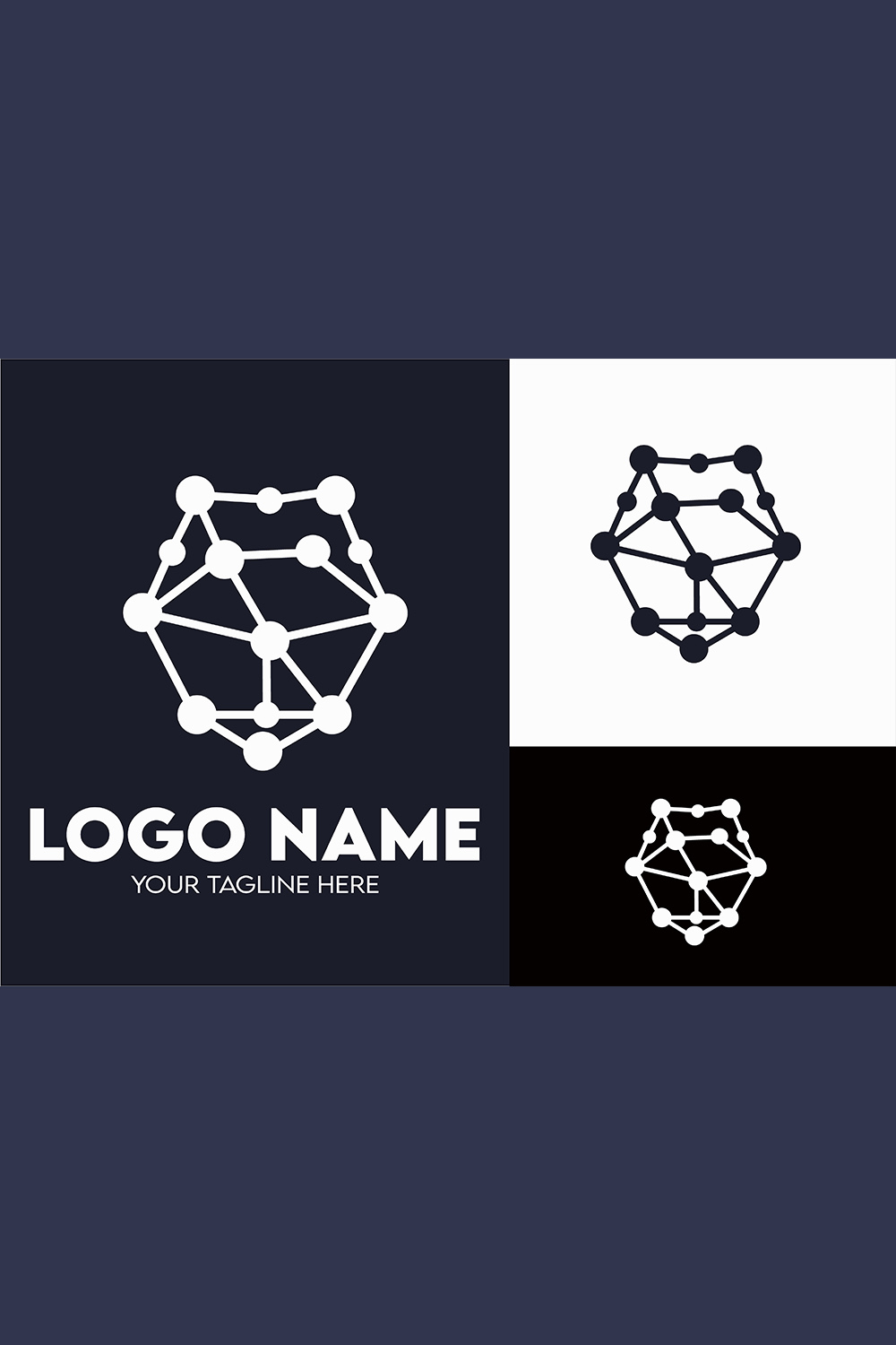 Modern Minimalist Tech Start-up Logo Design for Businesses With AI Chipset Sign, Professional Creative Artificial Intelligence Start-up Luxury Elegant Gradient Monogram Logo Design for Brands Companies pinterest preview image.