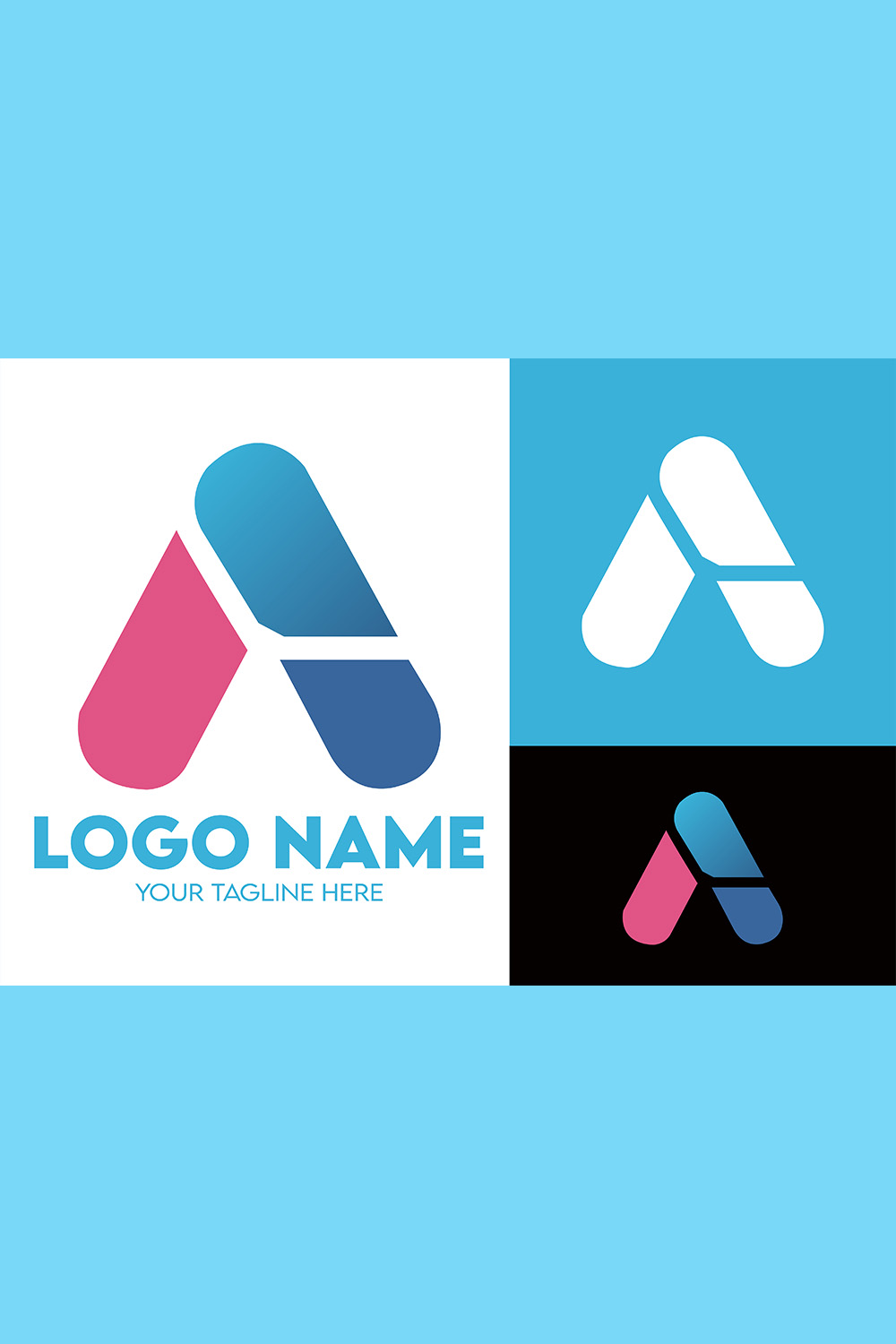 Modern Minimalist Tech Start-up Logo Design for Businesses With AI Chipset Sign, Professional Creative Artificial Intelligence Start-up Luxury Elegant Gradient Monogram Logo Design for Brands Companies pinterest preview image.