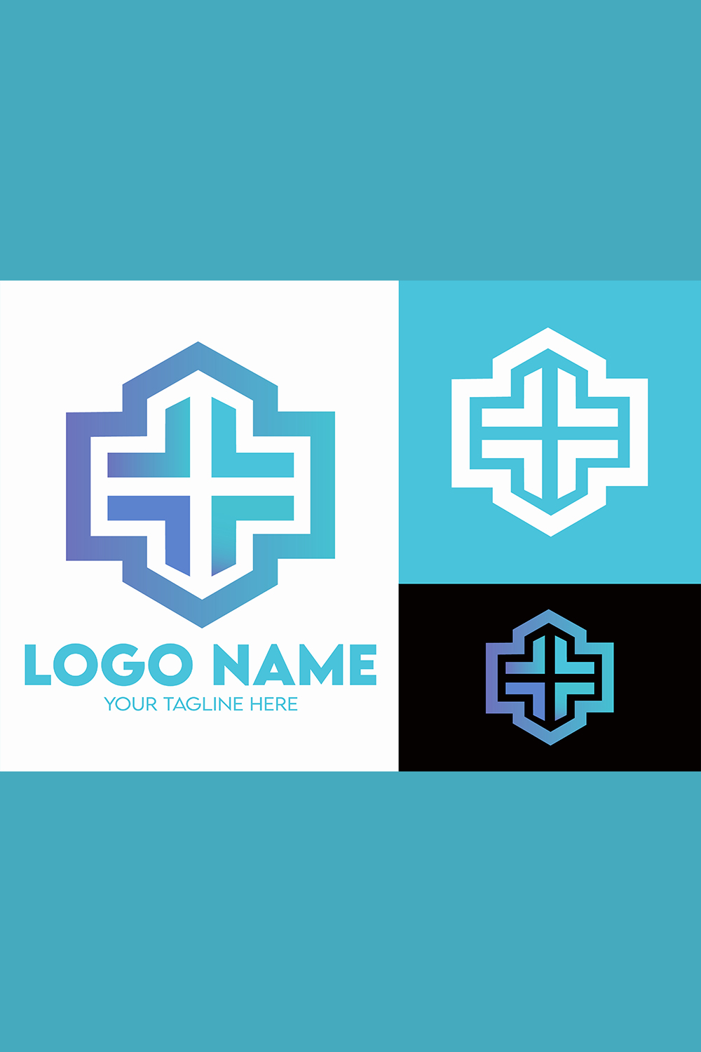 Modern Minimalist Tech Start-up Logo Design for Businesses With AI Chipset Sign, Professional Creative Artificial Intelligence Start-up Luxury Elegant Gradient Monogram Logo Design for Brands Companies pinterest preview image.