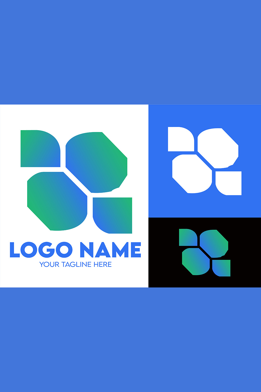 Modern Minimalist Tech Start-up Logo Design for Businesses With AI Chipset Sign, Professional Creative Artificial Intelligence Start-up Luxury Elegant Gradient Monogram Logo Design for Brands Companie pinterest preview image.