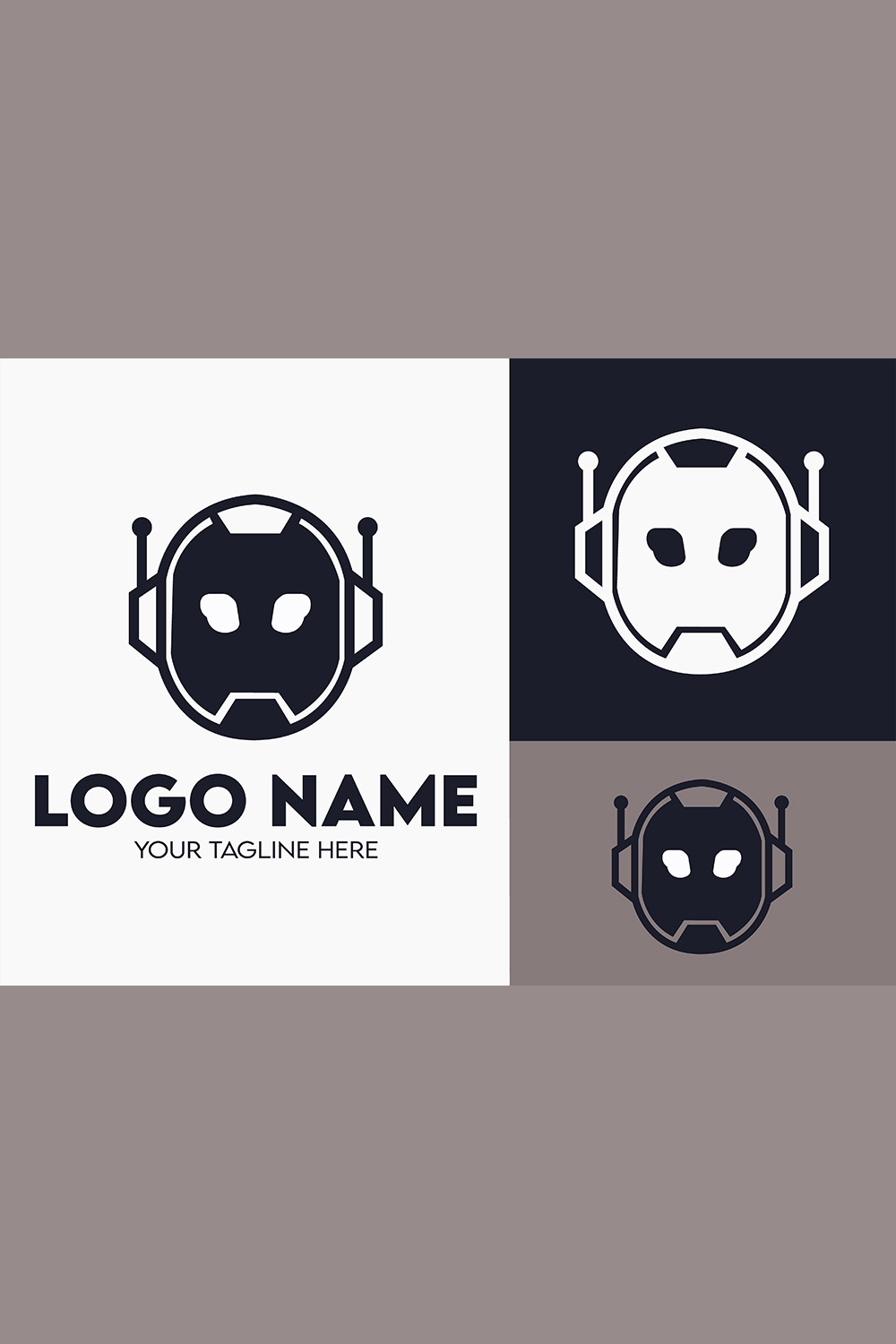 Modern Minimalist Tech Start-up Logo Design for Businesses With AI Chipset Sign, Professional Creative Artificial Intelligence Start-up Luxury Elegant Gradient Monogram Logo Design for Brands Companies pinterest preview image.