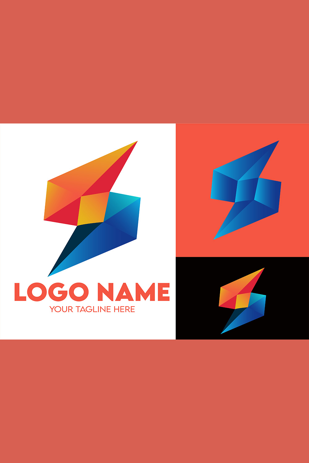 Modern Minimalist Tech Start-up Logo Design for Businesses With AI Chipset Sign, Professional Creative Artificial Intelligence Start-up Luxury Elegant Gradient Monogram Logo Design for Brands Companies pinterest preview image.