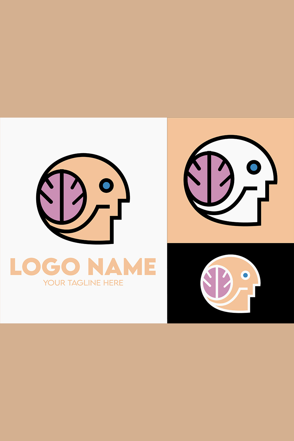 Modern Minimalist Tech Start-up Logo Design for Businesses With AI Chipset Sign, Professional Creative Artificial Intelligence Start-up Luxury Elegant Gradient Monogram Logo Design for Brands Companie pinterest preview image.