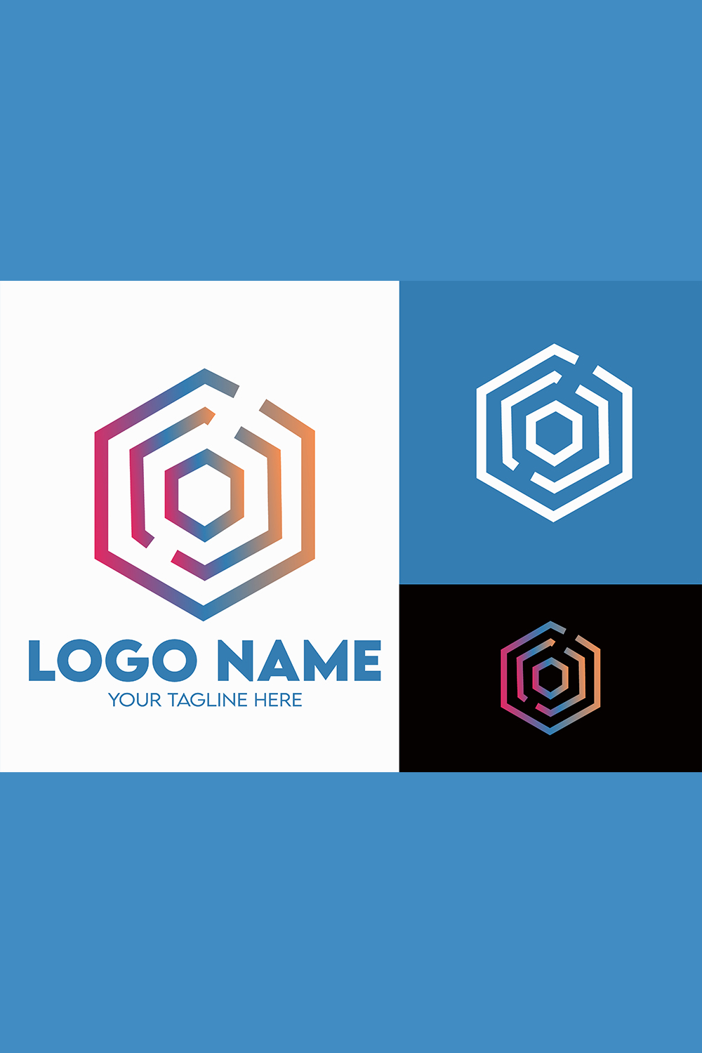 Modern Minimalist Tech Start-up Logo Design for Businesses With AI Chipset Sign, Professional Creative Artificial Intelligence Start-up Luxury Elegant Gradient Monogram Logo Design for Brands Companies pinterest preview image.