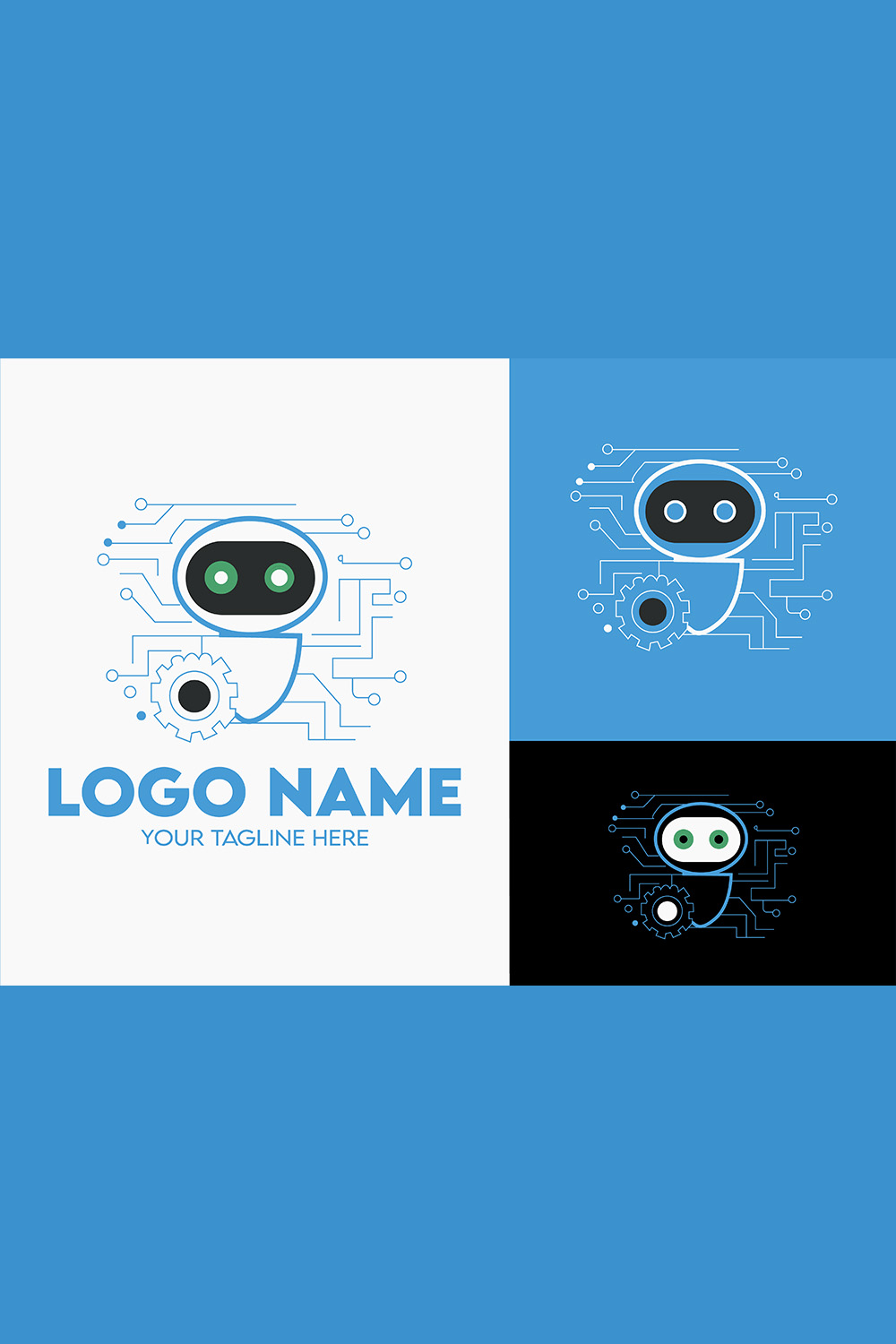 Modern Minimalist Tech Start-up Logo Design for Businesses With AI Chipset Sign, Professional Creative Artificial Intelligence Start-up Luxury Elegant Gradient Monogram Logo Design for Brands Companies pinterest preview image.