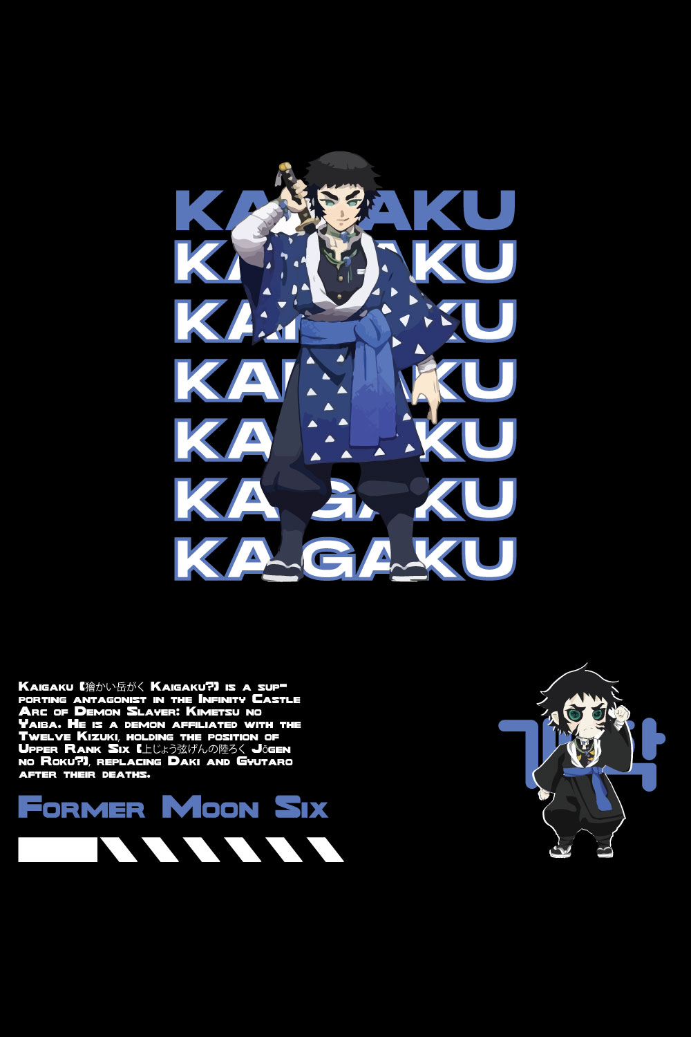 Anime t shirt , demon slayer character, Kaigaku pinterest preview image.