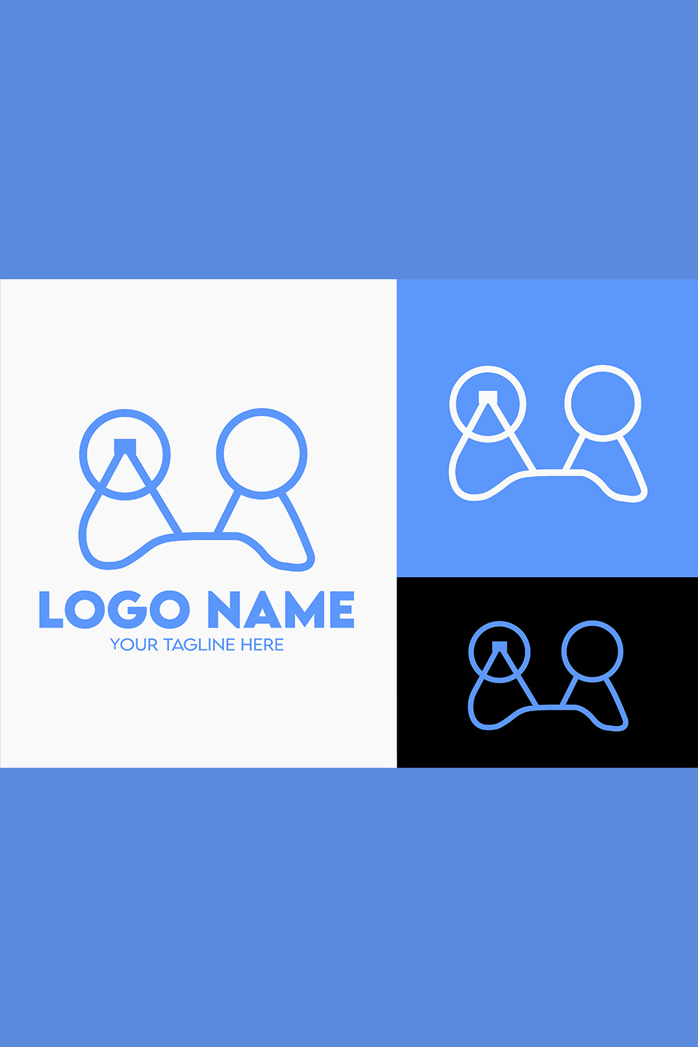 Modern Minimalist Tech Start-up Logo Design for Businesses With AI Chipset Sign, Professional Creative Artificial Intelligence Start-up Luxury Elegant Gradient Monogram Logo Design for Brands Companies pinterest preview image.