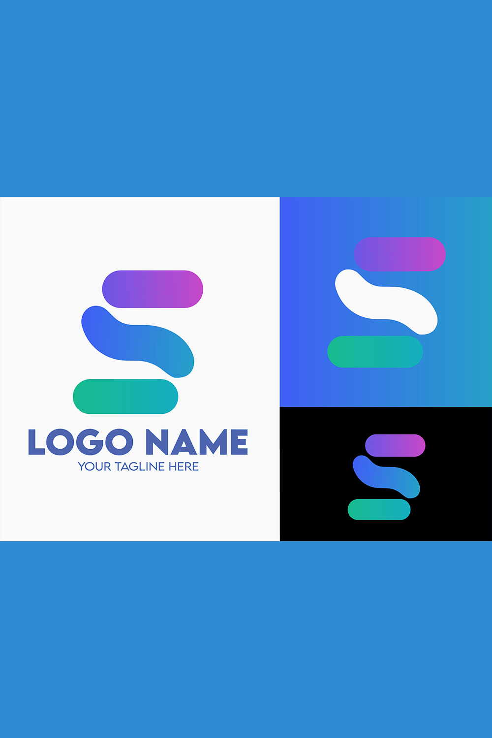 Modern Minimalist Tech Start-up Logo Design for Businesses With AI Chipset Sign, Professional Creative Artificial Intelligence Start-up Luxury Elegant Gradient Monogram Logo Design for Brands Companies pinterest preview image.