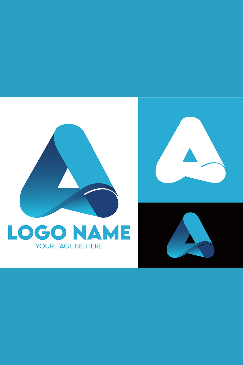 Modern Minimalist Tech Start-up Logo Design for Businesses With AI Chipset Sign, Professional Creative Artificial Intelligence Start-up Luxury Elegant Gradient Monogram Logo Design for Brands Companies pinterest preview image.