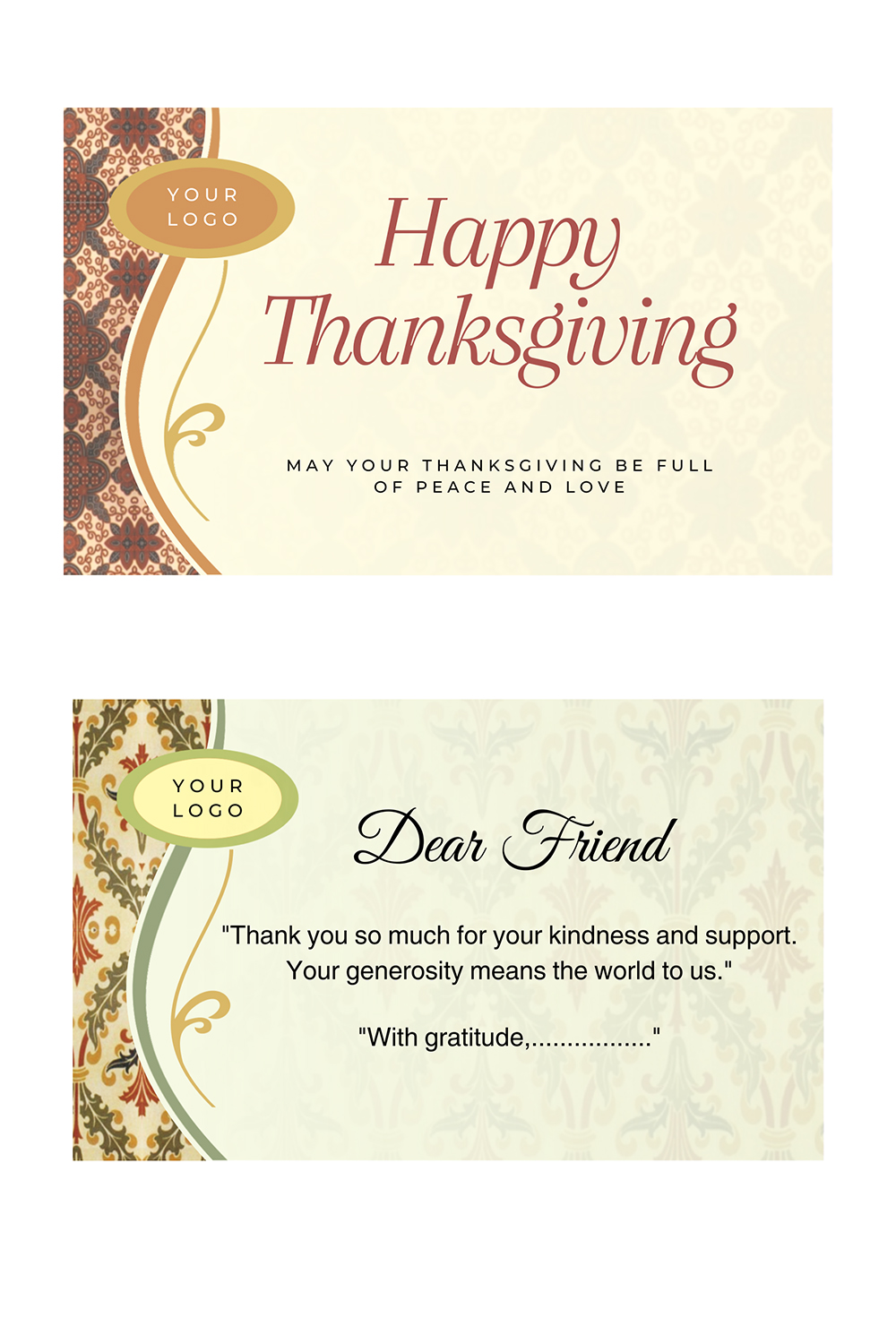 4 thanksgiving cards,business cards,thank you cash card with batik motif ornaments V1- only ? pinterest preview image.