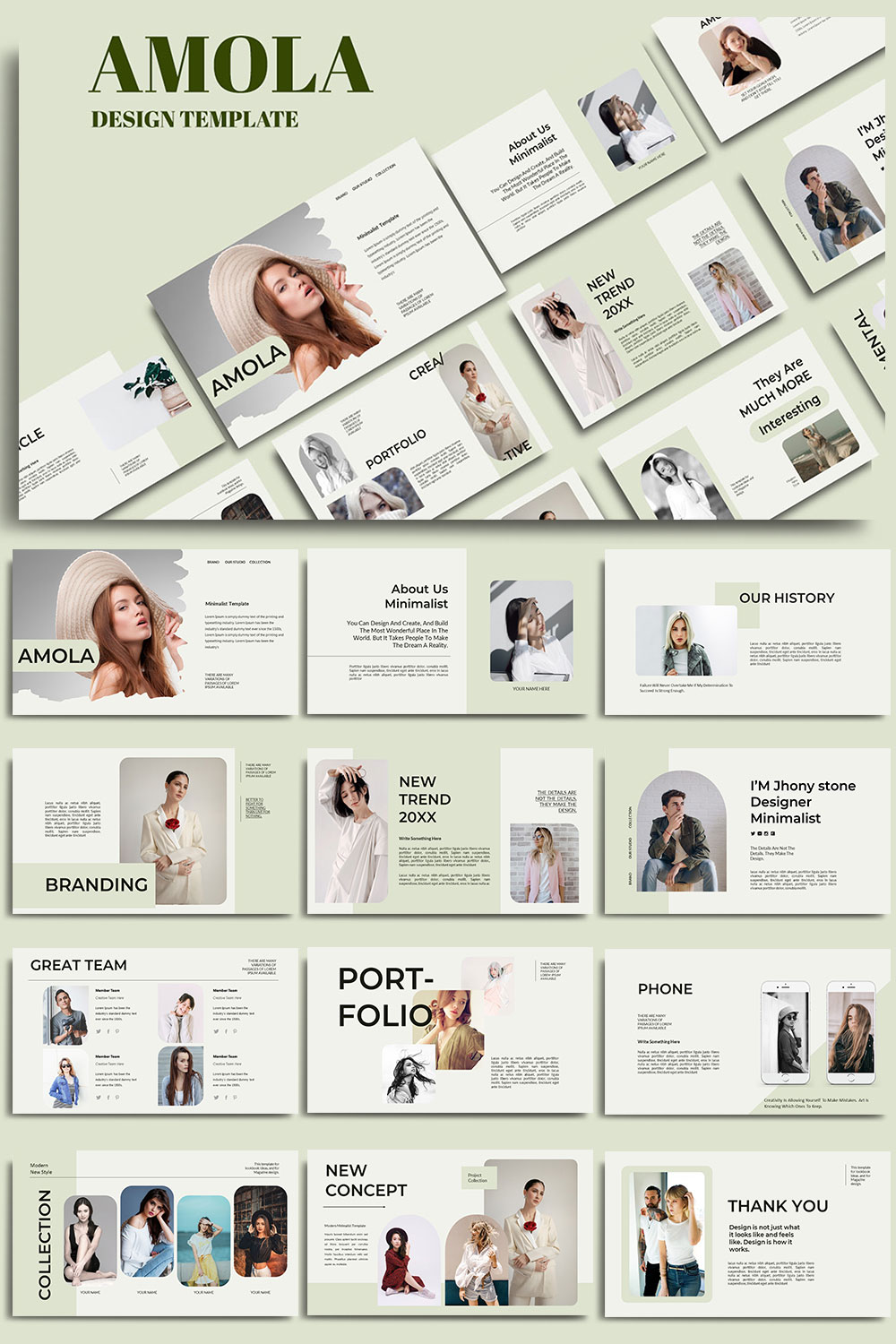 Amola Persentation Template pinterest preview image.