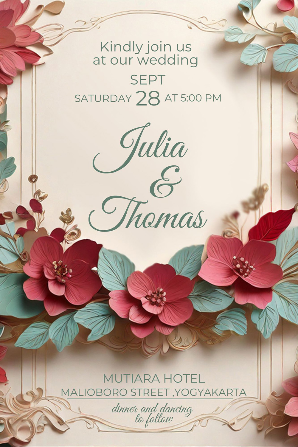 wedding invitation template-simple,elegan and attractive-V7 pinterest preview image.