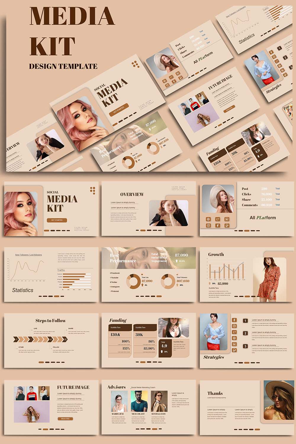 Media Kid Persentation Template pinterest preview image.