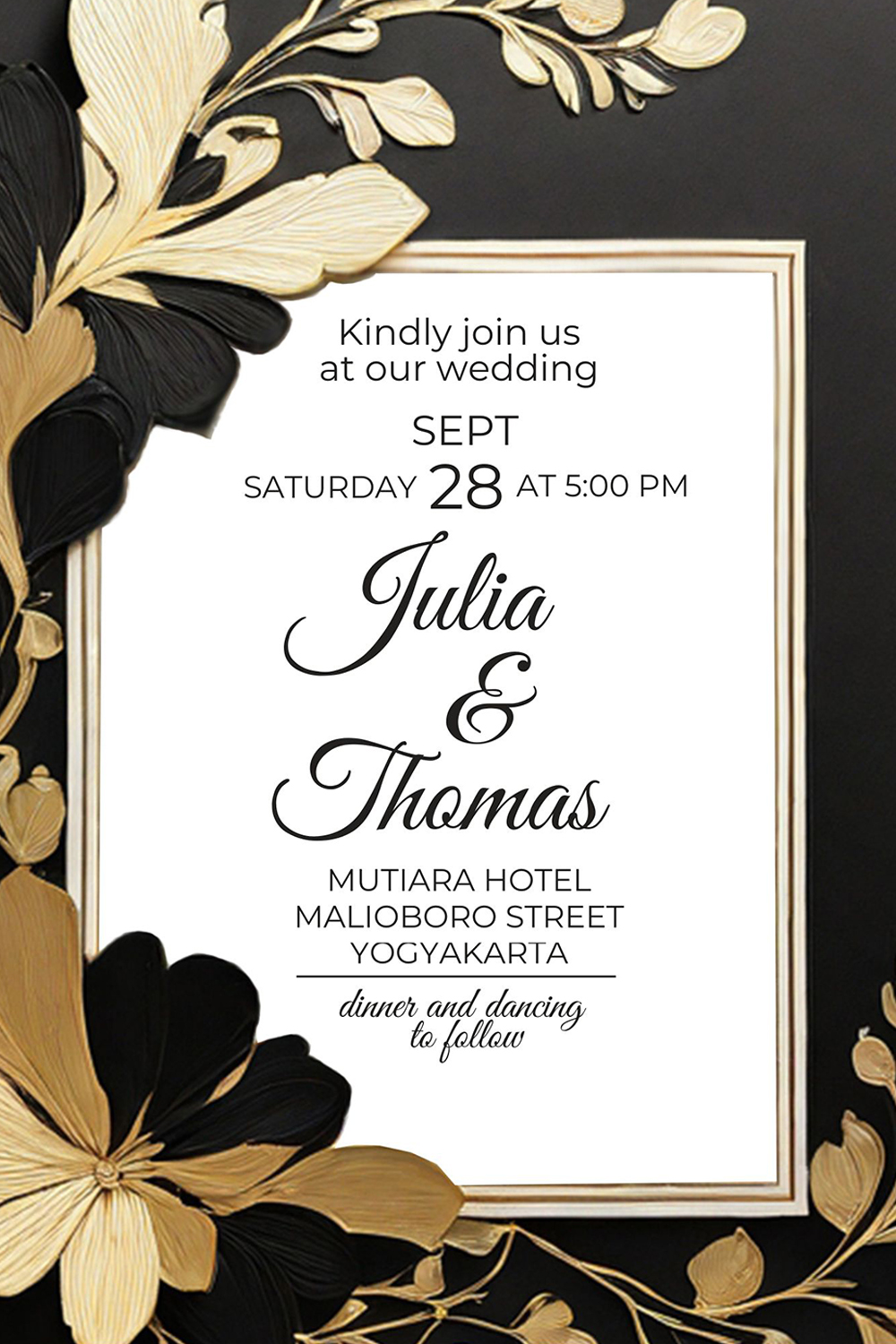 wedding invitation template-simple,elegan and attractive-V5 pinterest preview image.