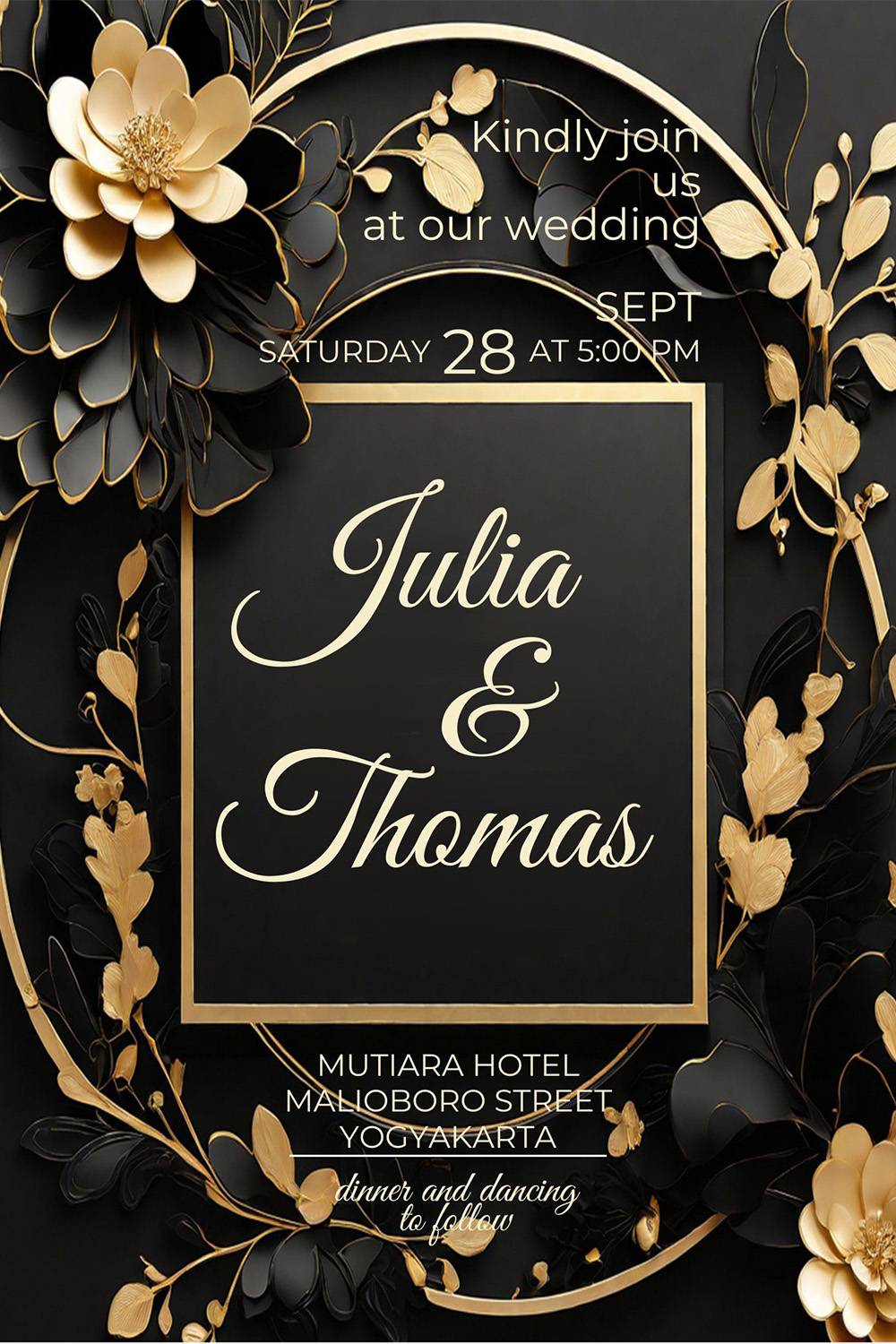 wedding invitation template-simple,elegan and attractive-V3 pinterest preview image.