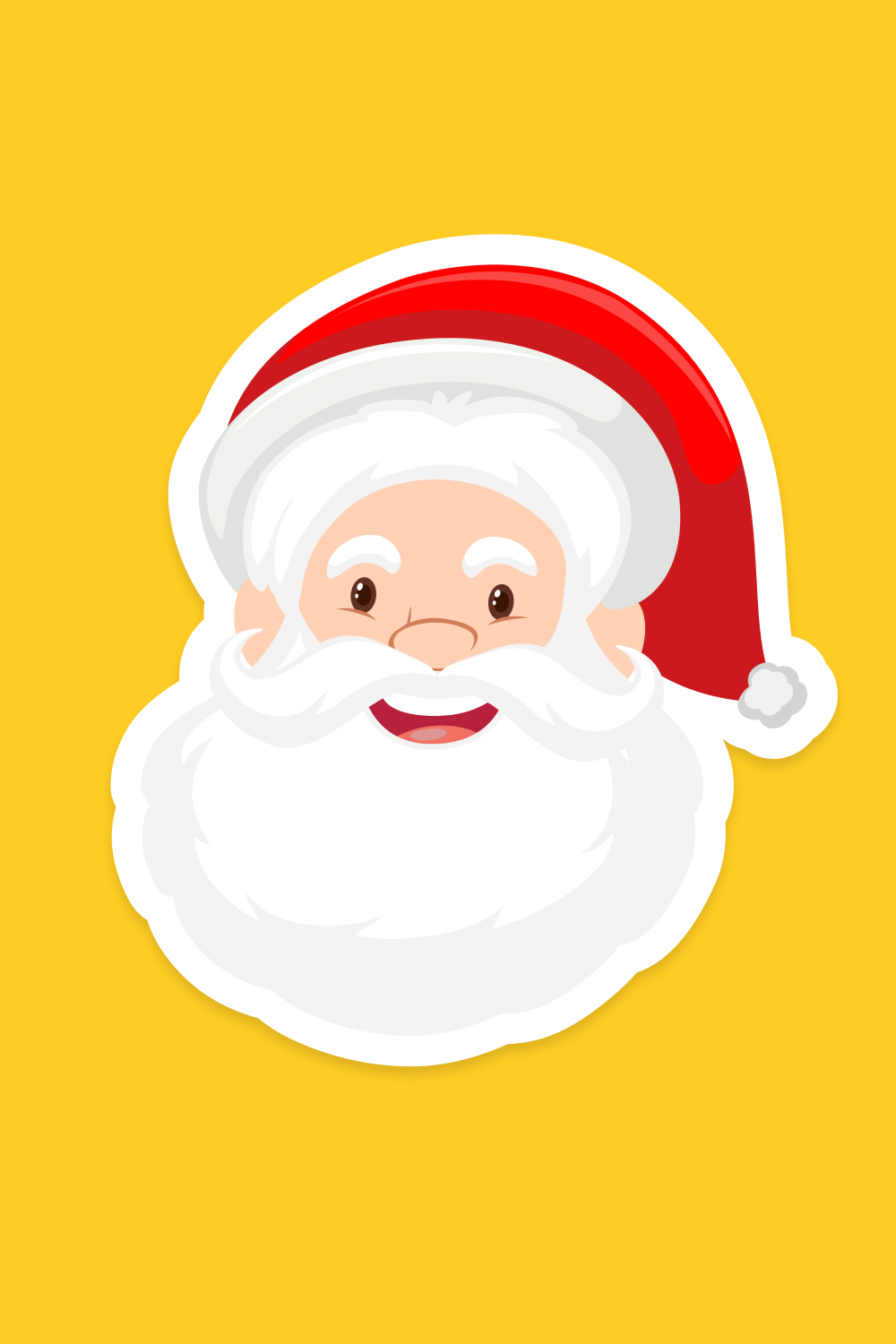 Cheerful Santa Claus Sticker in SVG Format pinterest preview image.