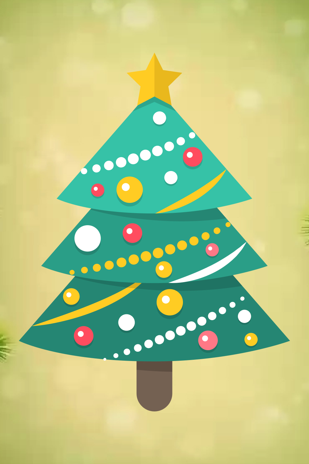 Cheerful Christmas Tree Sticker - SVG Format pinterest preview image.