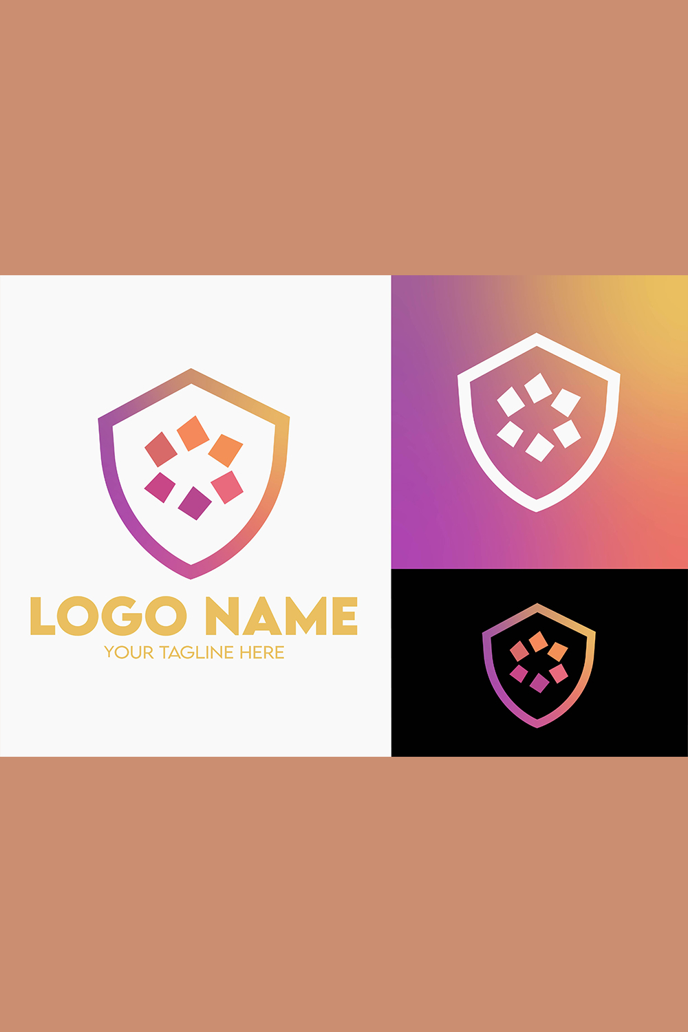 Modern Minimalist Tech Start-up Logo Design for Businesses With AI Chipset Sign, Professional Creative Artificial Intelligence Start-up Luxury Elegant Gradient Monogram Logo Design for Brands Companies pinterest preview image.