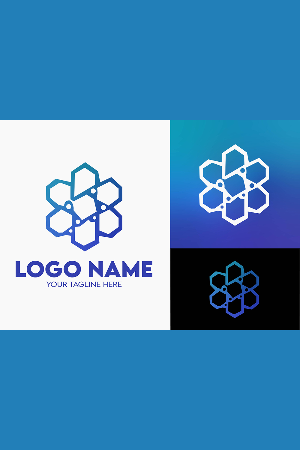 Modern Minimalist Tech Start-up Logo Design for Businesses With AI Chipset Sign, Professional Creative Artificial Intelligence Start-up Luxury Elegant Gradient Monogram Logo Design for Brands Companies pinterest preview image.