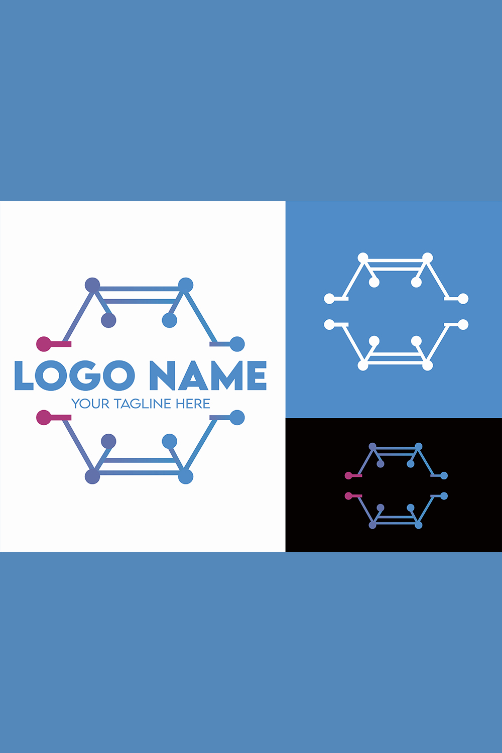 Modern Minimalist Tech Start-up Logo Design for Businesses With AI Chipset Sign, Professional Creative Artificial Intelligence Start-up Luxury Elegant Gradient Monogram Logo Design for Brands Companies pinterest preview image.