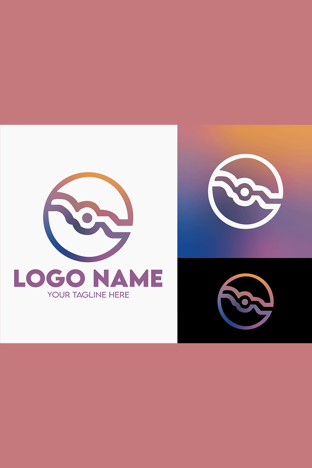 Modern Minimalist Tech Start-up Logo Design for Businesses With AI Chipset Sign, Professional Creative Artificial Intelligence Start-up Luxury Elegant Gradient Monogram Logo Design for Brands Companies pinterest preview image.