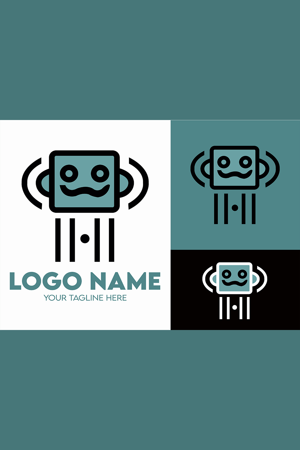 Modern Minimalist Tech Start-up Logo Design for Businesses With AI Chipset Sign, Professional Creative Artificial Intelligence Start-up Luxury Elegant Gradient Monogram Logo Design for Brands Companies pinterest preview image.