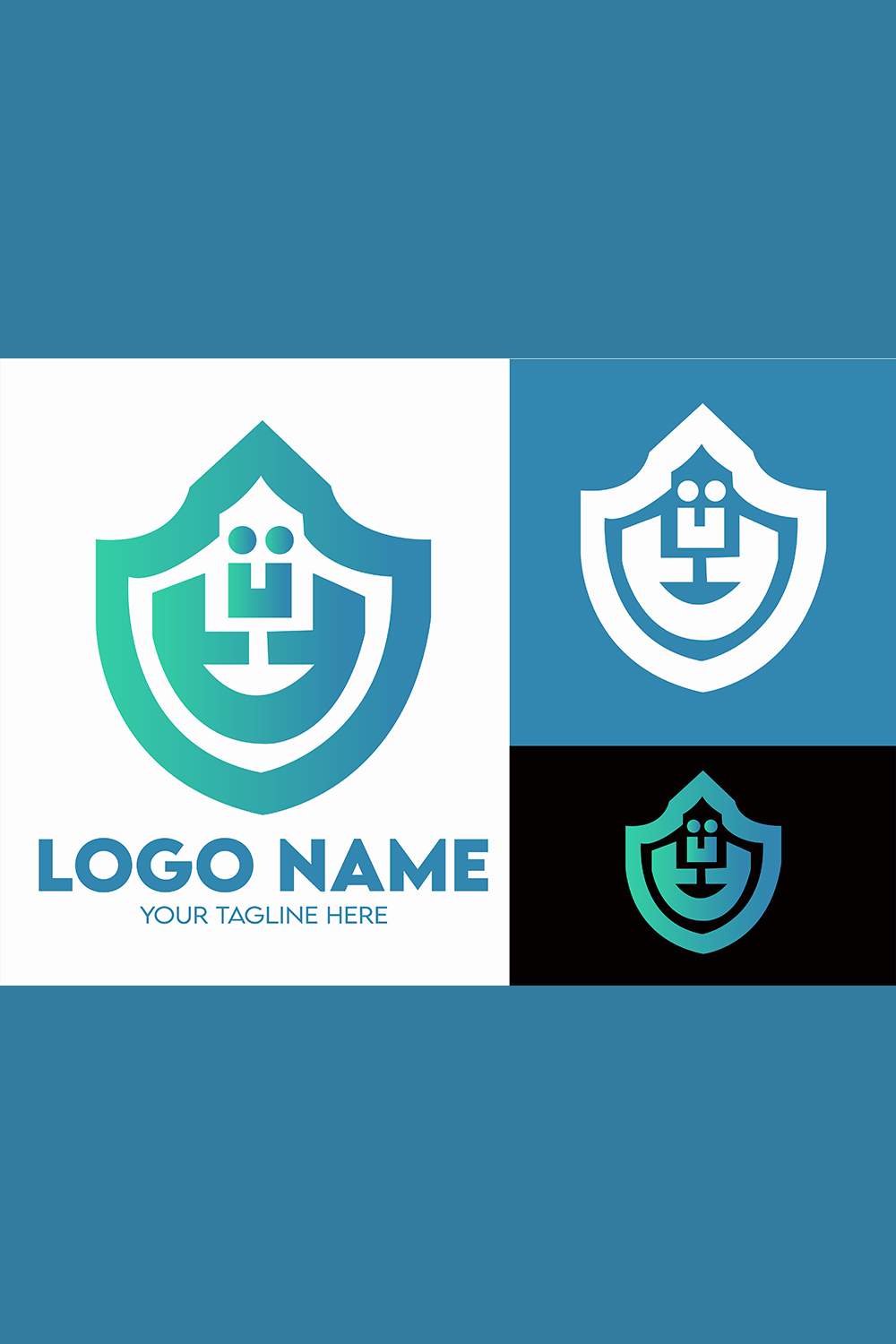 Modern Minimalist Tech Start-up Logo Design for Businesses With AI Chipset Sign, Professional Creative Artificial Intelligence Start-up Luxury Elegant Gradient Monogram Logo Design for Brands Companies pinterest preview image.