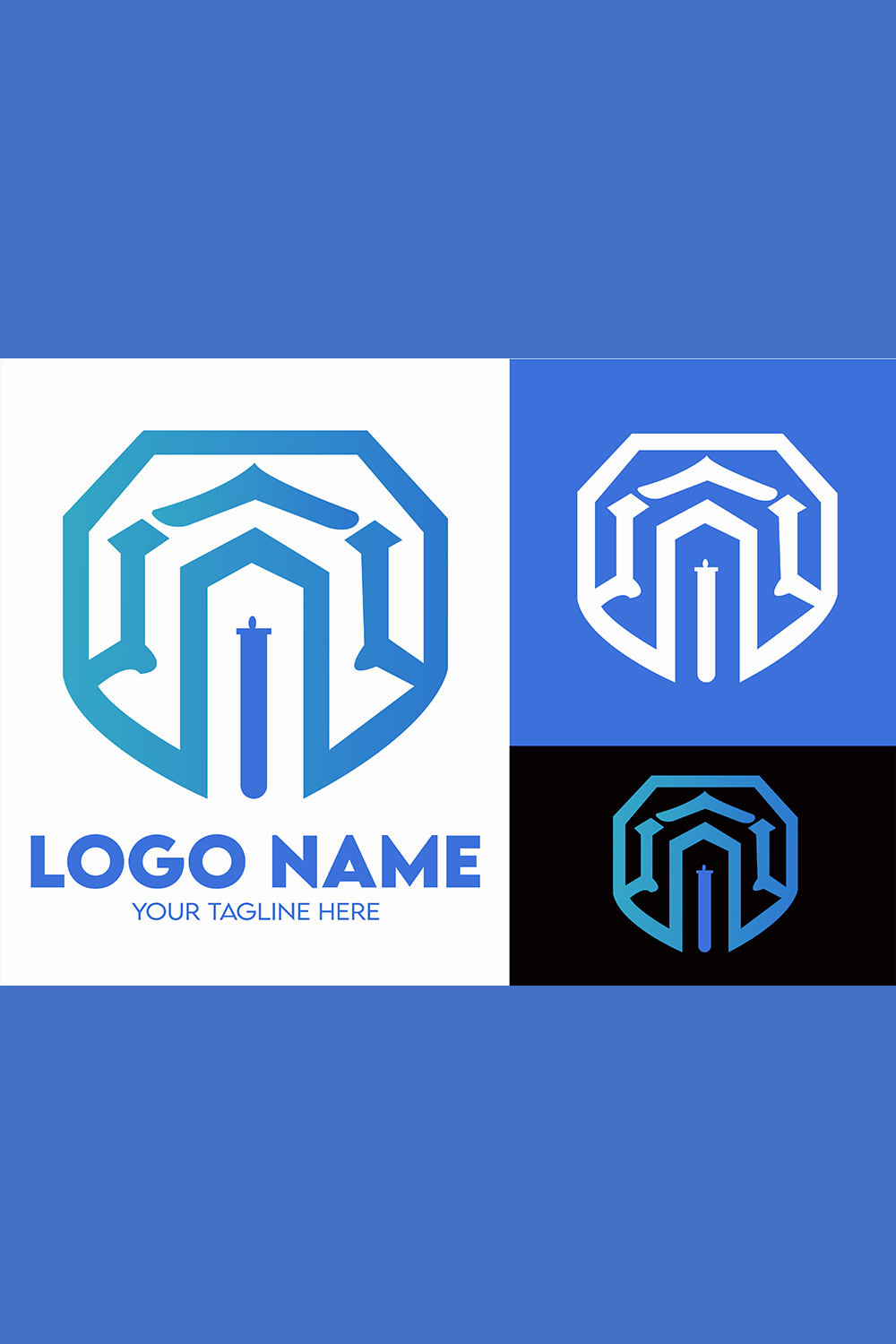 Modern Minimalist Tech Start-up Logo Design for Businesses With AI Chipset Sign, Professional Creative Artificial Intelligence Start-up Luxury Elegant Gradient Monogram Logo Design for Brands Companies pinterest preview image.