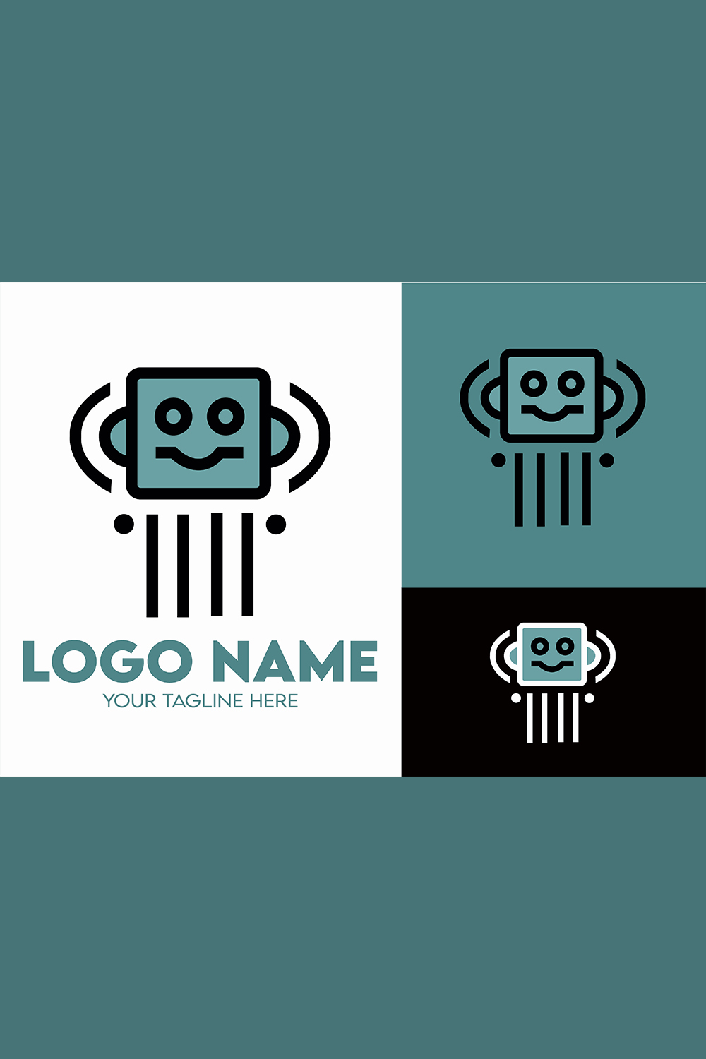 Modern Minimalist Tech Start-up Logo Design for Businesses With AI Chipset Sign, Professional Creative Artificial Intelligence Start-up Luxury Elegant Gradient Monogram Logo Design for Brands Companies pinterest preview image.