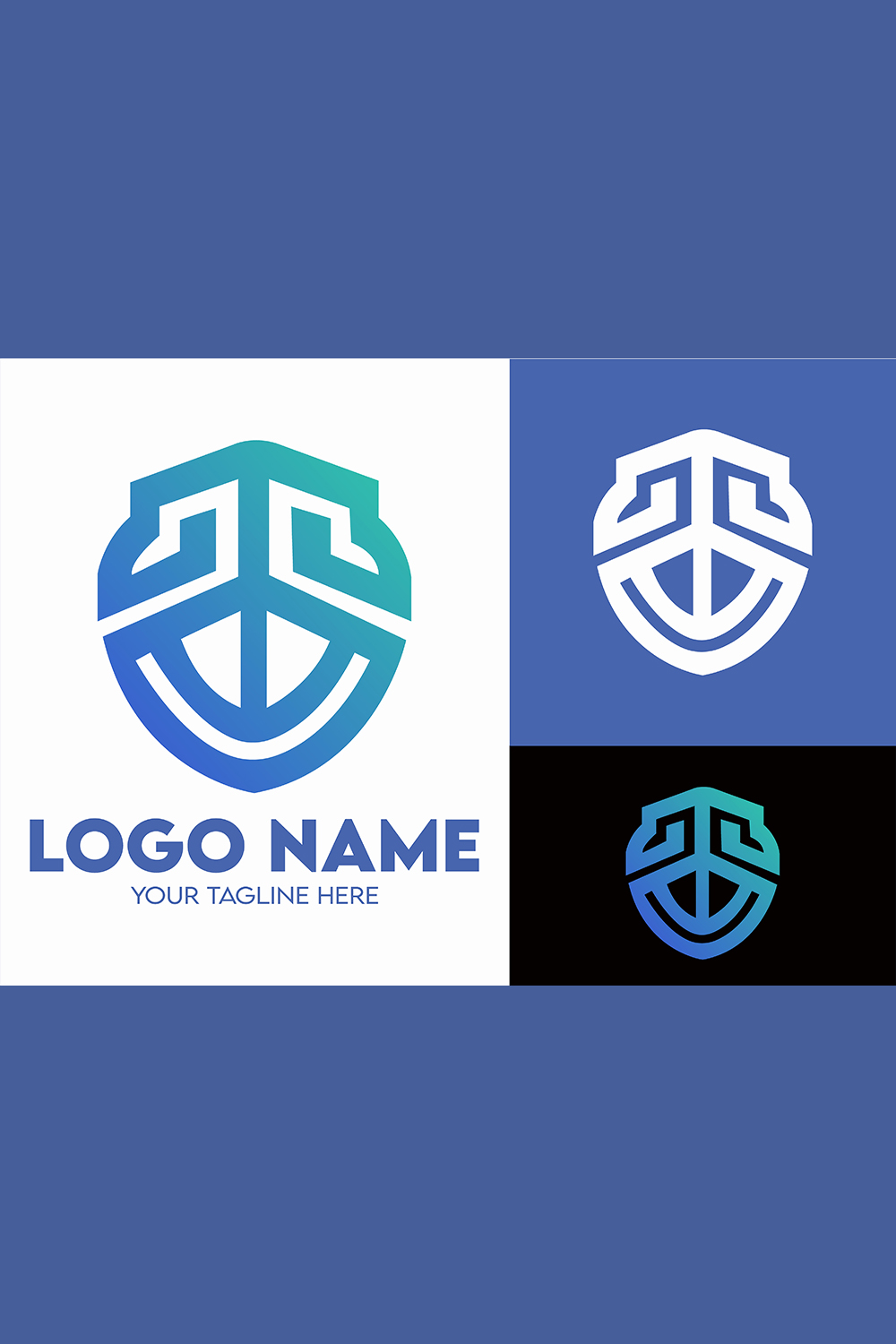 Modern Minimalist Tech Start-up Logo Design for Businesses With AI Chipset Sign, Professional Creative Artificial Intelligence Start-up Luxury Elegant Gradient Monogram Logo Design for Brands Companies pinterest preview image.