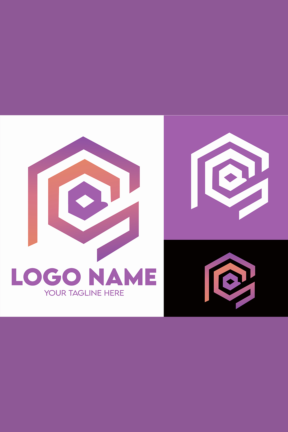 Modern Minimalist Tech Start-up Logo Design for Businesses With AI Chipset Sign, Professional Creative Artificial Intelligence Start-up Luxury Elegant Gradient Monogram Logo Design for Brands Companies pinterest preview image.