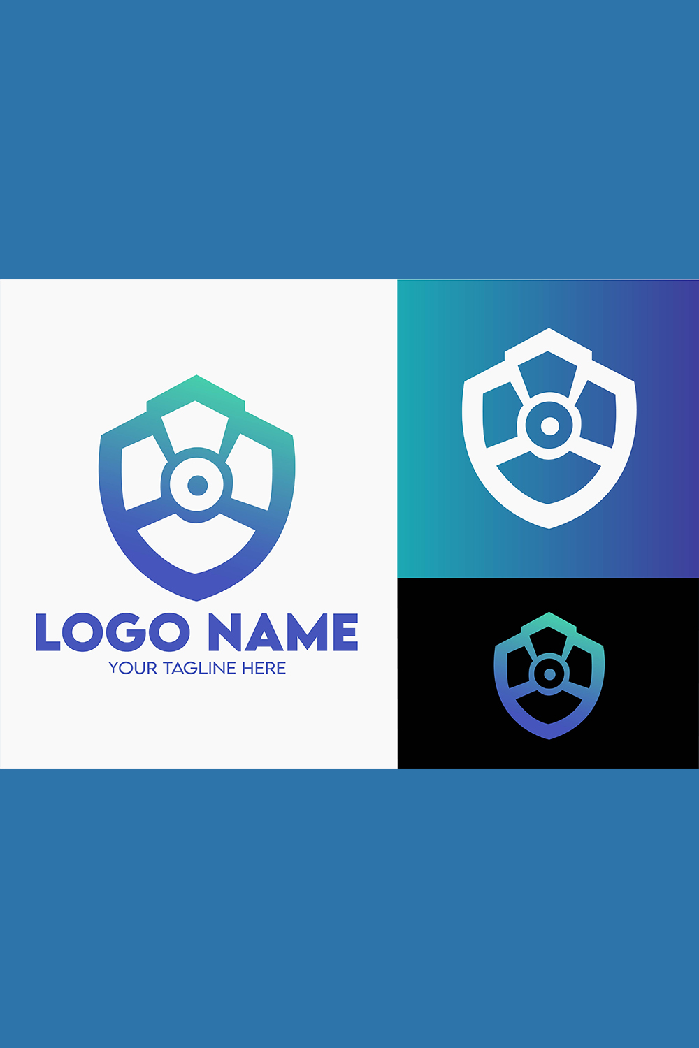 Modern Minimalist Tech Start-up Logo Design for Businesses With AI Chipset Sign, Professional Creative Artificial Intelligence Start-up Luxury Elegant Gradient Monogram Logo Design for Brands Companies pinterest preview image.