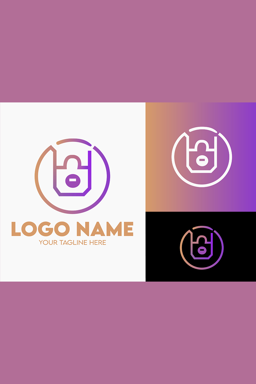 Modern Minimalist Tech Start-up Logo Design for Businesses With AI Chipset Sign, Professional Creative Artificial Intelligence Start-up Luxury Elegant Gradient Monogram Logo Design for Brands Companies pinterest preview image.