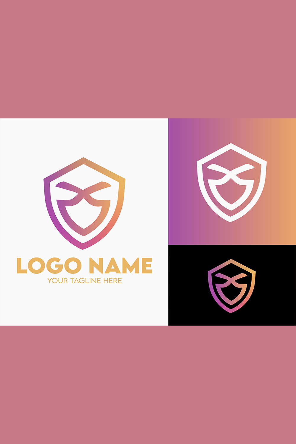 Modern Minimalist Tech Start-up Logo Design for Businesses With AI Chipset Sign, Professional Creative Artificial Intelligence Start-up Luxury Elegant Gradient Monogram Logo Design for Brands Companies pinterest preview image.